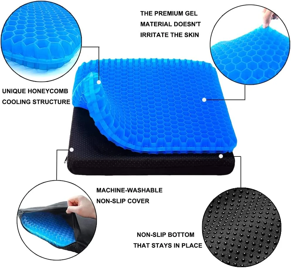 بالشتک ژله ای صندلی، پد صندلی برای دفتر، خانه، ماشین، ویلچر، سفرهای طولانی - بالشتک ژله ای فوق العاده ضخیم برای تسکین درد دنبالچه، کمر، سیاتیک (فوق العاده ضخیم، آبی) بالشتک ژله ای صندلی، پد صندلی برای دفتر، خانه، ماشین، ویلچر، سفرهای طولانی - بالشتک ژله ای فوق العاده ضخیم برای تسکین درد دنبالچه، کمر، سیاتیک (فوق العاده ضخیم، آبی)