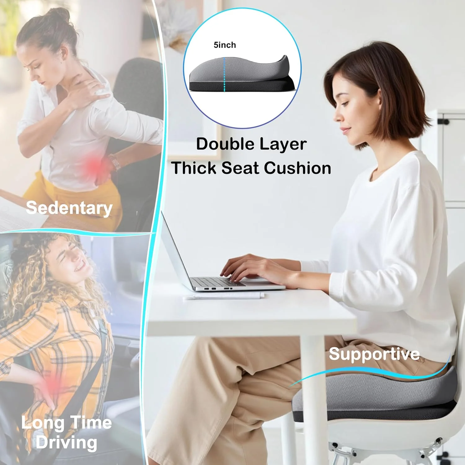 بالشتک نشیمن برای نشستن طولانی مدت، بالشتک هموروئید برای نشستن، بالشتک دنبالچه برای درد دنبالچه، بالشتک صندلی فوم حافظه دار برای صندلی های اداری بالشتک نشیمن برای نشستن طولانی مدت، بالشتک هموروئید برای نشستن، بالشتک دنبالچه برای درد دنبالچه، بالشتک صندلی فوم حافظه دار برای صندلی های اداری