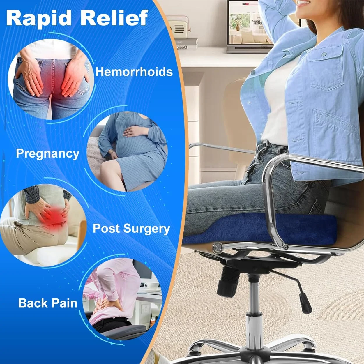 بالشتک صندلی فوم حافظه دار: ماساژور زیر نشیمنی، مناسب برای یوگا، بالشتک طبی دنبالچه، بالشتک راحتی استخوان دنبالچه، بالشتک زیر نشیمنی برای صندلی ماشین، خانه و محل کار (مخصوص آقایان) بالشتک صندلی فوم حافظه دار: ماساژور زیر نشیمنی، مناسب برای یوگا، بالشتک طبی دنبالچه، بالشتک راحتی استخوان دنبالچه، بالشتک زیر نشیمنی برای صندلی ماشین، خانه و محل کار (مخصوص آقایان)