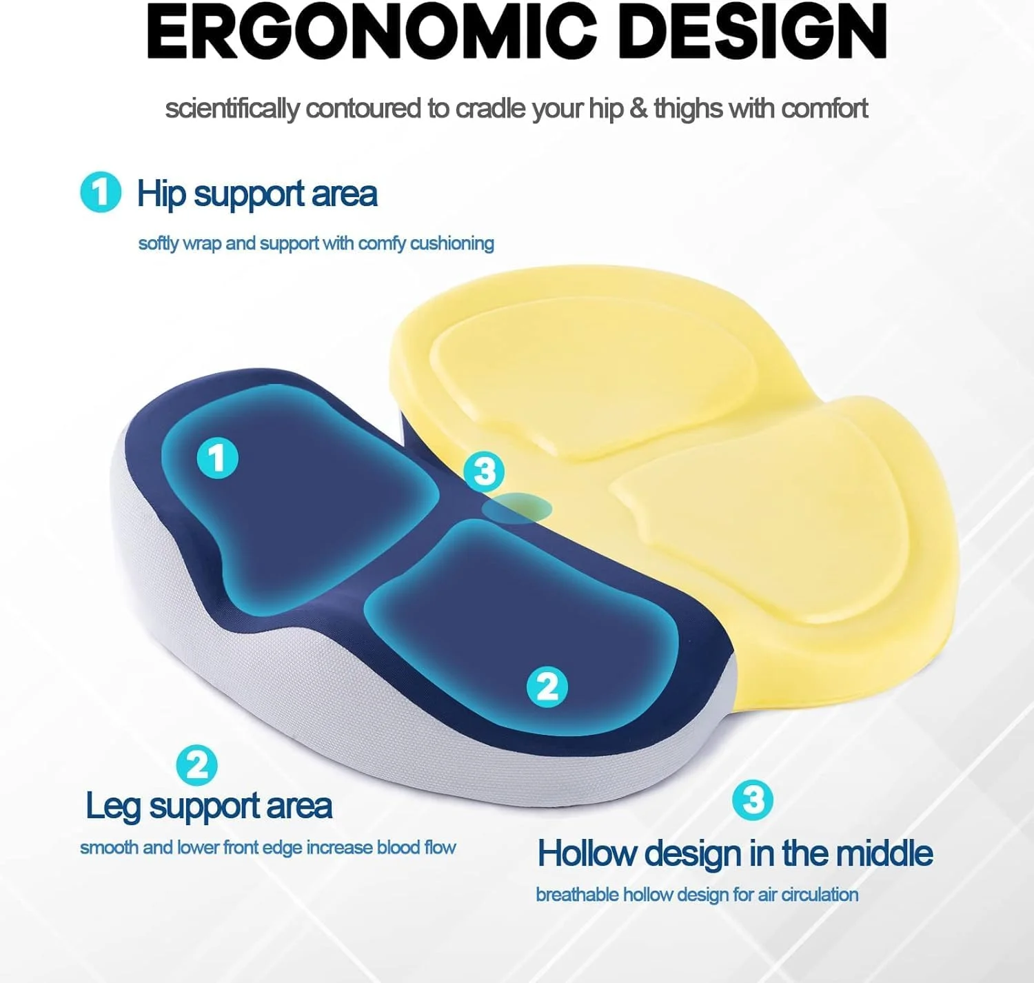 بالشتک صندلی برای صندلی های اداری، بالشتک صندلی غیر لغزنده آزونی برای درد دنبالچه، تسکین درد سیاتیک کمر، بالشتک فوم حافظه دار دنبالچه برای صندلی اداری، ماشین، ویلچر بالشتک صندلی برای صندلی های اداری، بالشتک صندلی غیر لغزنده آزونی برای درد دنبالچه، تسکین درد سیاتیک کمر، بالشتک فوم حافظه دار دنبالچه برای صندلی اداری، ماشین، ویلچر