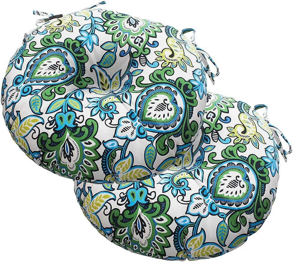 بالشتک های صندلی داخلی/خارجی، پدهای صندلی پاسیو مقاوم در برابر آب و هوا با بند، بالشتک های راحت صندلی گرد بیسترو برای دکوراسیون مبلمان منزل، اداره و باغ 38x38x10 سانتی متر، بسته 2 عددی، طرح گل آبی سبز بالشتک های صندلی داخلی/خارجی، پدهای صندلی پاسیو مقاوم در برابر آب و هوا با بند، بالشتک های راحت صندلی گرد بیسترو برای دکوراسیون مبلمان منزل، اداره و باغ 38x38x10 سانتی متر، بسته 2 عددی، طرح گل آبی سبز