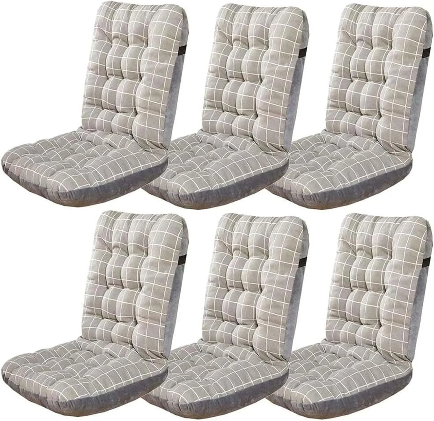 ست کوسن صندلی پشتی بلند مبلمان فضای باز و داخل خانه، یک تکه ضخیم شده با بند، N، 35 * 45 * 57 سانتی متر 6 عدد ست کوسن صندلی پشتی بلند مبلمان فضای باز و داخل خانه، یک تکه ضخیم شده با بند، N، 35 * 45 * 57 سانتی متر 6 عدد