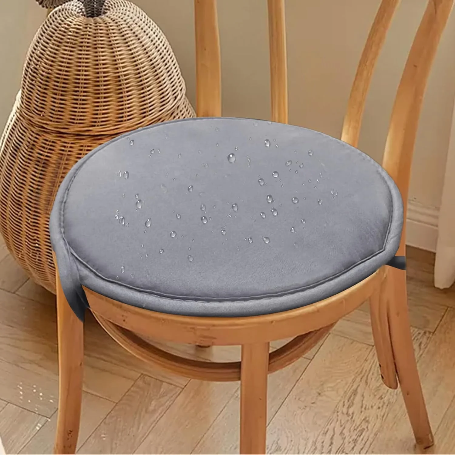 بالشتک های گرد صندلی بیسترو، پدهای ضد آب گرد برای صندلی، بالشتک های ضخیم و قابل تنظیم برای چهارپایه، مناسب برای بالکن، حیاط، کافه، ایوان، آشپزخانه، فضای داخلی و خارجی