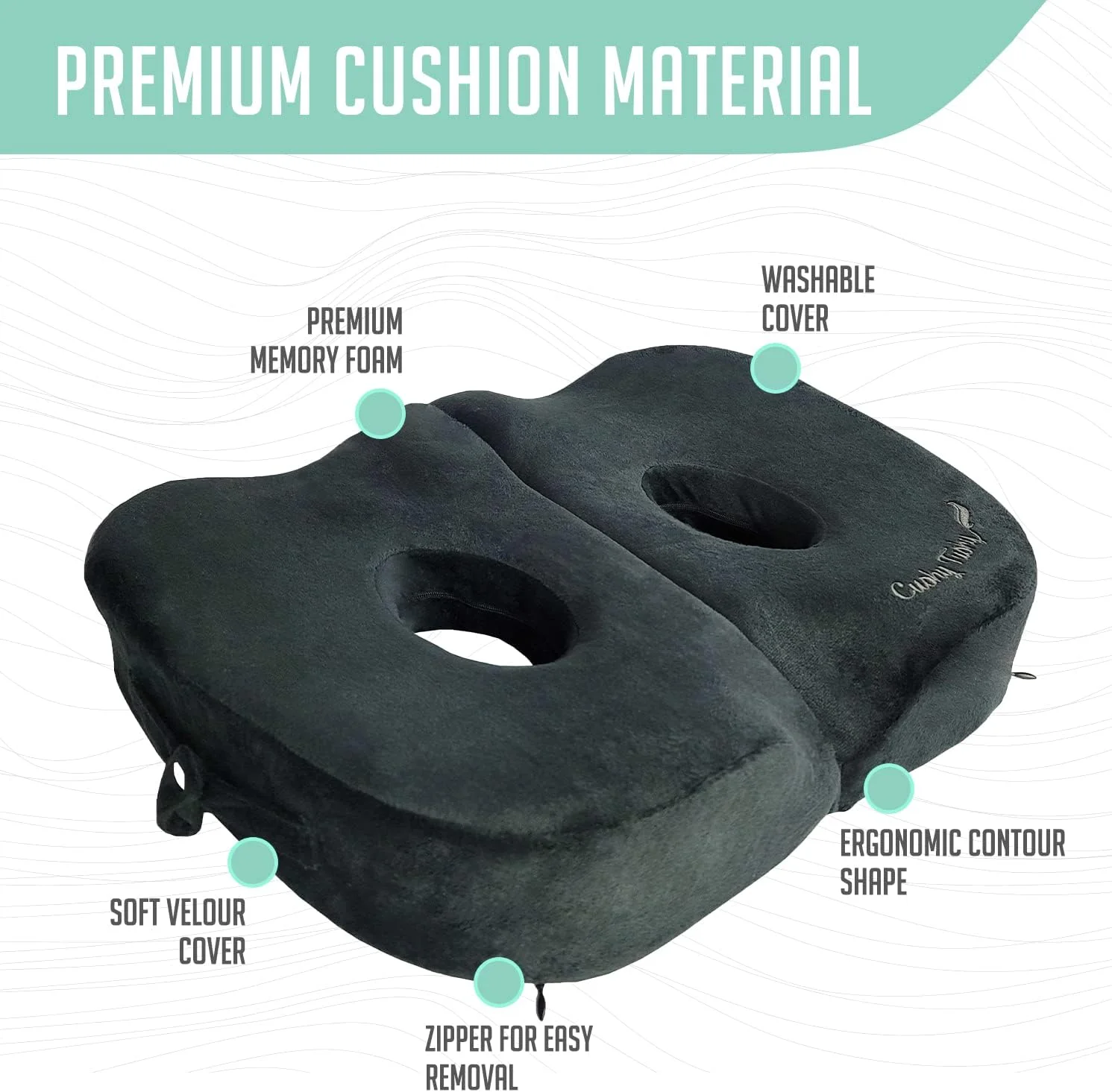 بالشتک نشیمن تاشو نرم - برای تسکین درد استخوان نشیمنگاه، لگن، باسن، توبروزیته ایسکیال، همسترینگ و سیاتیک - مناسب برای خانه، محل کار و رانندگی