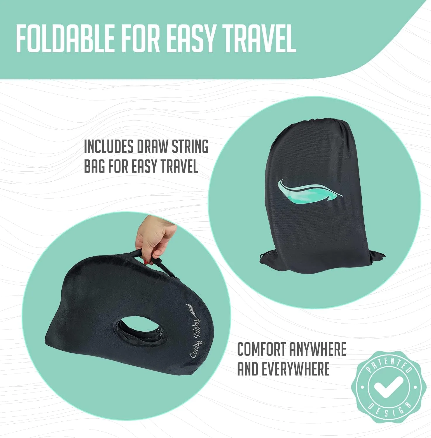 بالشتک نشیمن تاشو نرم - برای تسکین درد استخوان نشیمنگاه، لگن، باسن، توبروزیته ایسکیال، همسترینگ و سیاتیک - مناسب برای خانه، محل کار و رانندگی