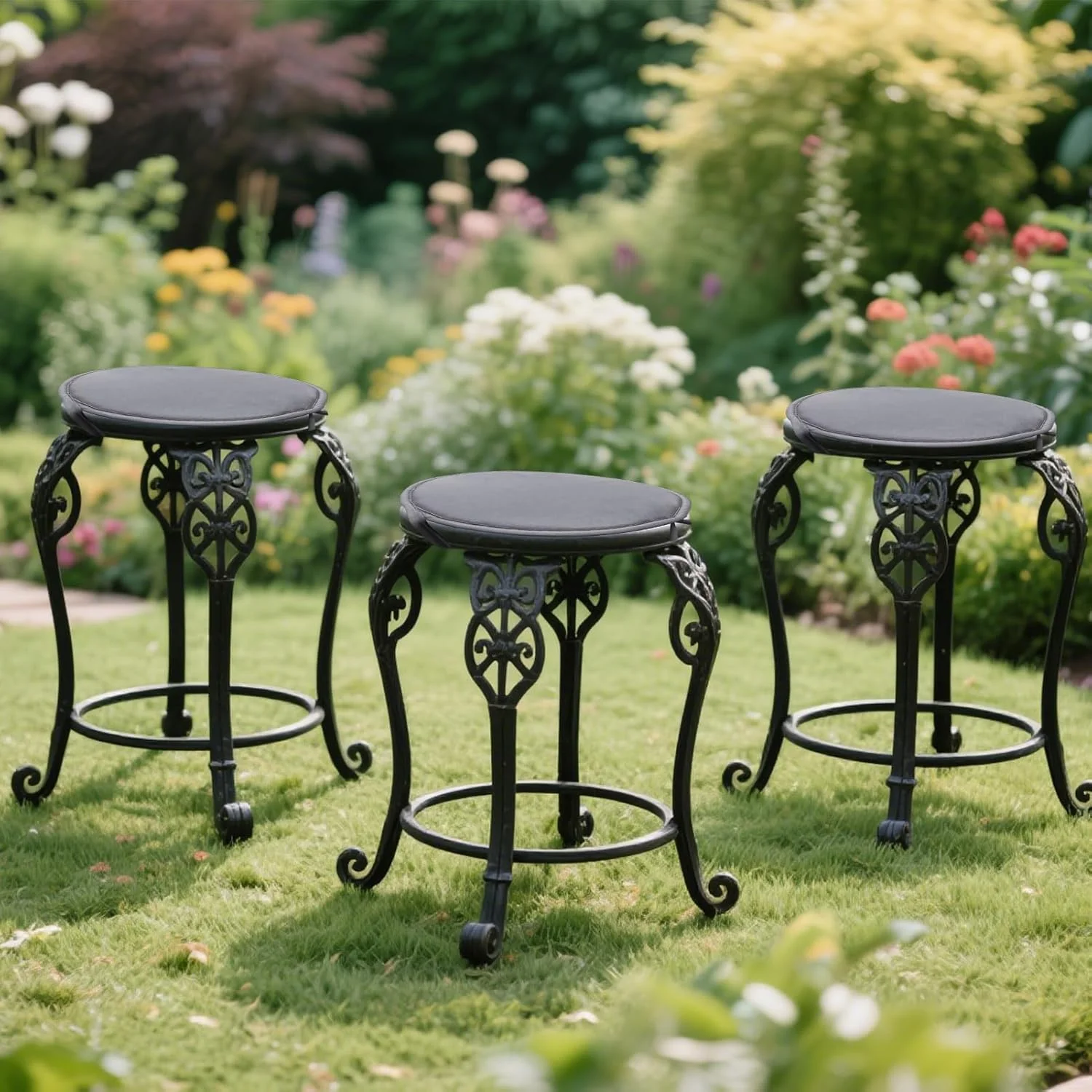 بالشتک های صندلی گرد بیسترو | پدهای ضد آب صندلی | پد ضخیم و قابل تنظیم برای مبلمان پاسیو، مناسب آشپزخانه، ایوان، چمن، بالکن، حیاط، فضای داخلی و خارجی بالشتک های صندلی گرد بیسترو | پدهای ضد آب صندلی | پد ضخیم و قابل تنظیم برای مبلمان پاسیو، مناسب آشپزخانه، ایوان، چمن، بالکن، حیاط، فضای داخلی و خارجی