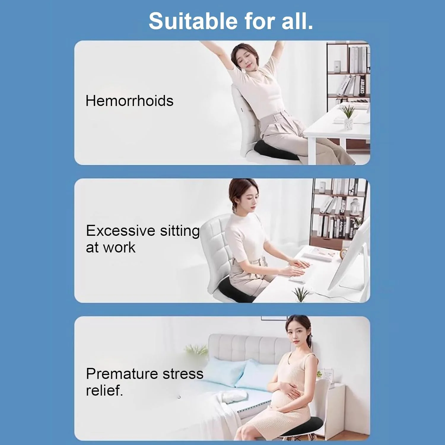 بالشتک صندلی دونات - تشک راحت برای رفت و آمد با ماشین، مطالعه، رویدادهای فضای باز، اوقات فراغت در خانه و سفرهای طولانی بالشتک صندلی دونات - تشک راحت برای رفت و آمد با ماشین، مطالعه، رویدادهای فضای باز، اوقات فراغت در خانه و سفرهای طولانی