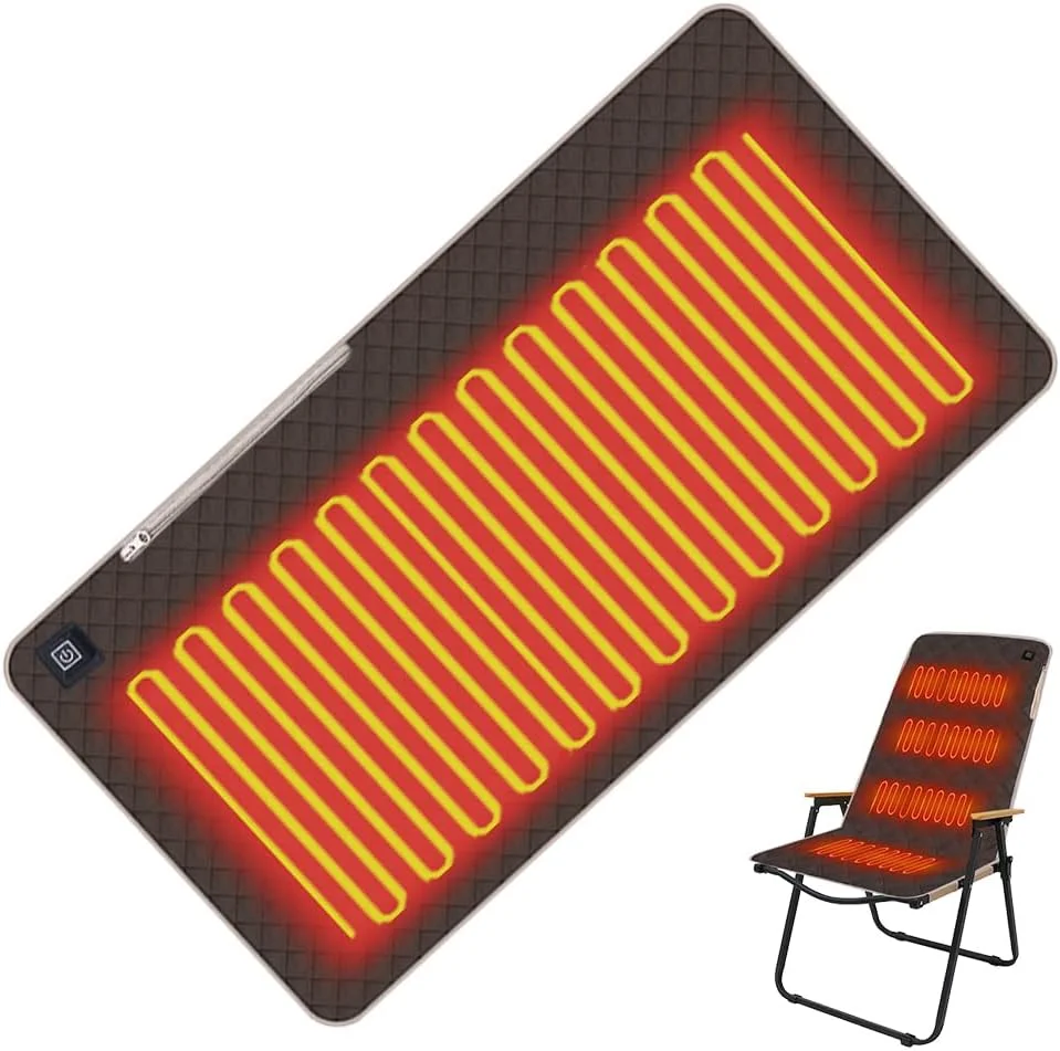 بالشتک صندلی گرم شونده، بالشتک گرم شونده تاشو USB، پد گرمایشی قابل حمل، دمای قابل تنظیم، برای استادیوم، کمپینگ، پیاده روی (قهوه ای)