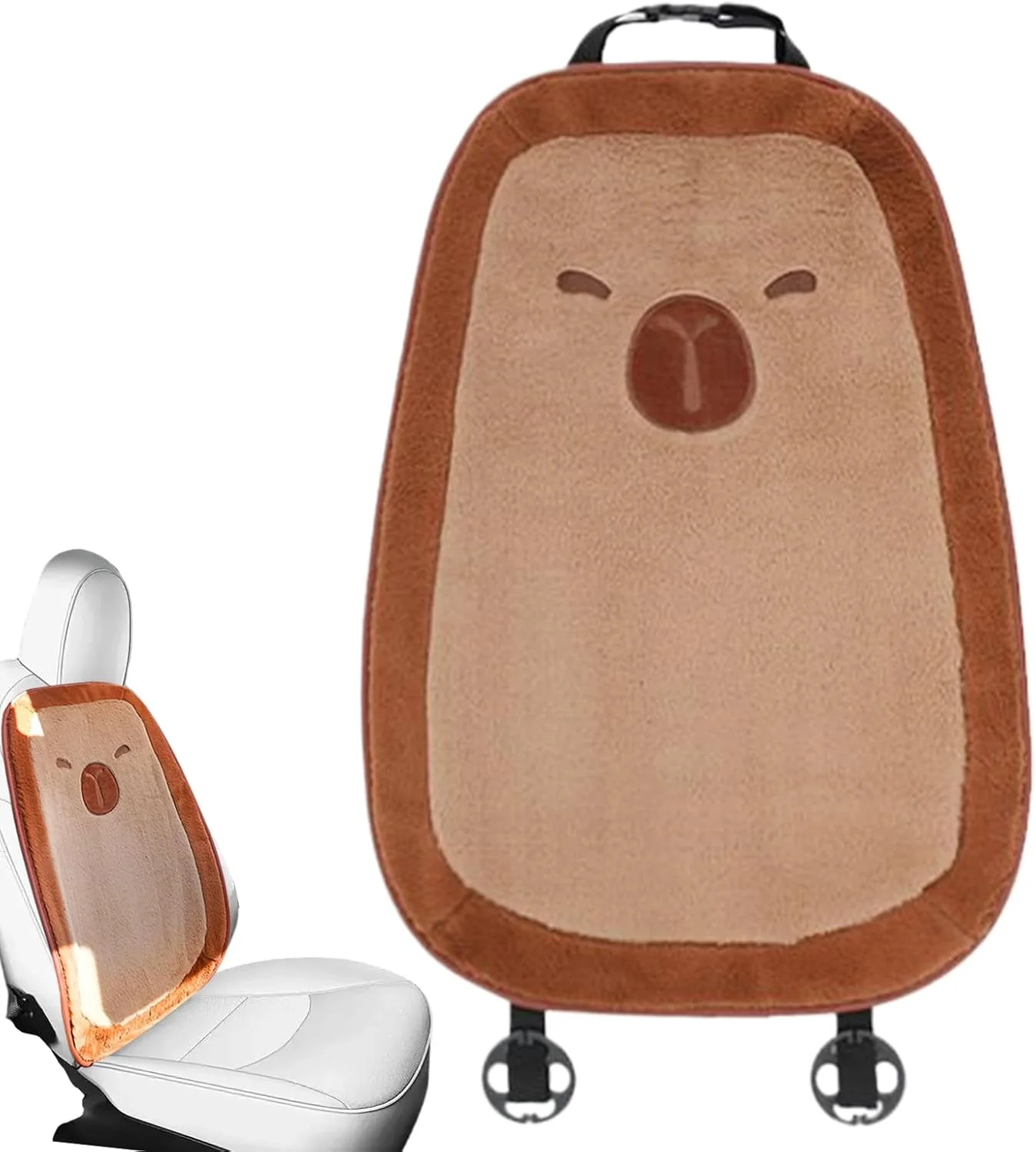 بالشتک صندلی رانندگی | پد صندلی ماشین پولیشی کاپيبارا | زیرانداز صندلی راحت برای خانه، کامیون، ون، شاسی بلند، رانندگی طولانی مدت، سفر جاده ای، مطالعه و اوقات استراحت