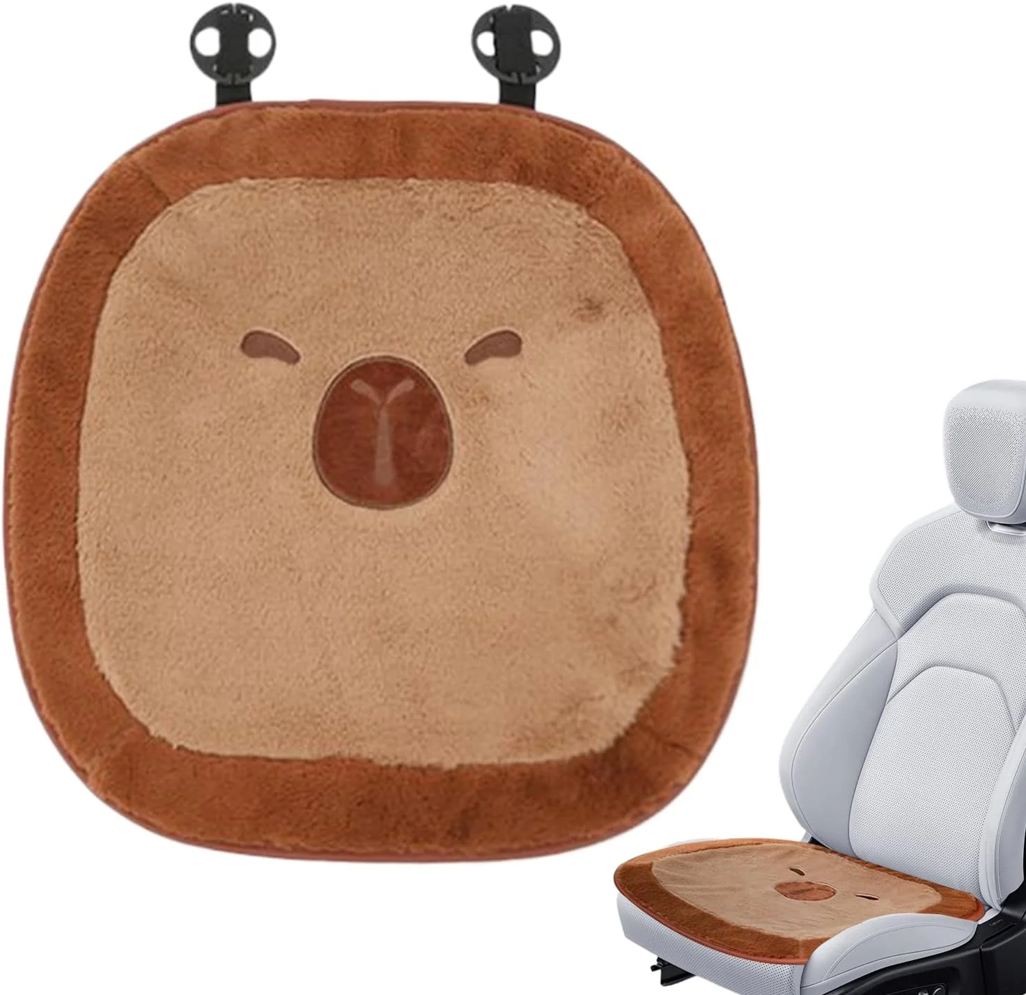 بالشتک صندلی خودرو، پد نرم صندلی خودرو طرح کاپيبارا، تشک راحت صندلی برای خودروهای سواری، کامیون، ون و شاسی بلند، مناسب سفرهای جاده ای طولانی، مطالعه و اوقات استراحت