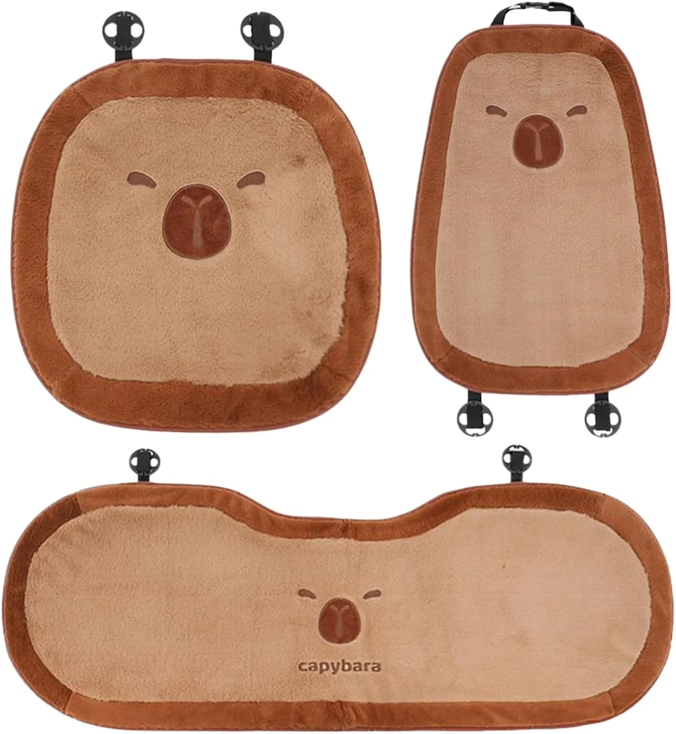 بالشتک صندلی خودرو | روکش صندلی خودرو طرح کاپيبارا | پد صندلی راحت برای سفرهای جاده ای، رفت و آمد، اوقات استراحت، رانندگی طولانی مدت، کامیون و شاسی بلند