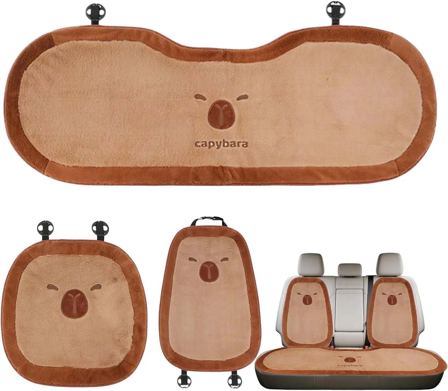 بالشتک صندلی خودرو | روکش صندلی خودرو طرح کاپيبارا | پد صندلی راحت برای سفرهای جاده ای، رفت و آمد و استراحت، رانندگی طولانی مدت با کامیون و شاسی بلند