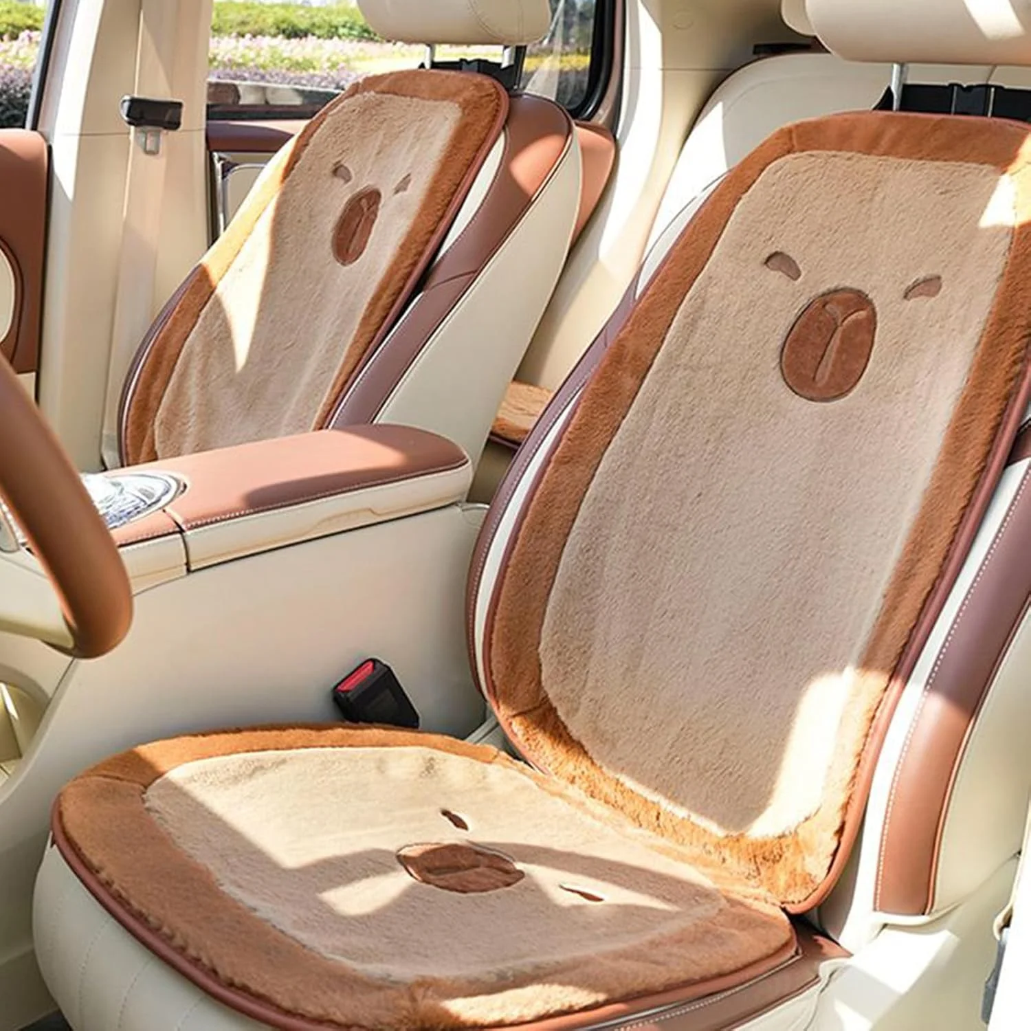 بالشتک صندلی خودرو - روکش صندلی جلوی مخمل کاپيبارا | پد راحت برای مسافرت های طولانی با خودروی شاسی بلند، ون و استفاده در منزل