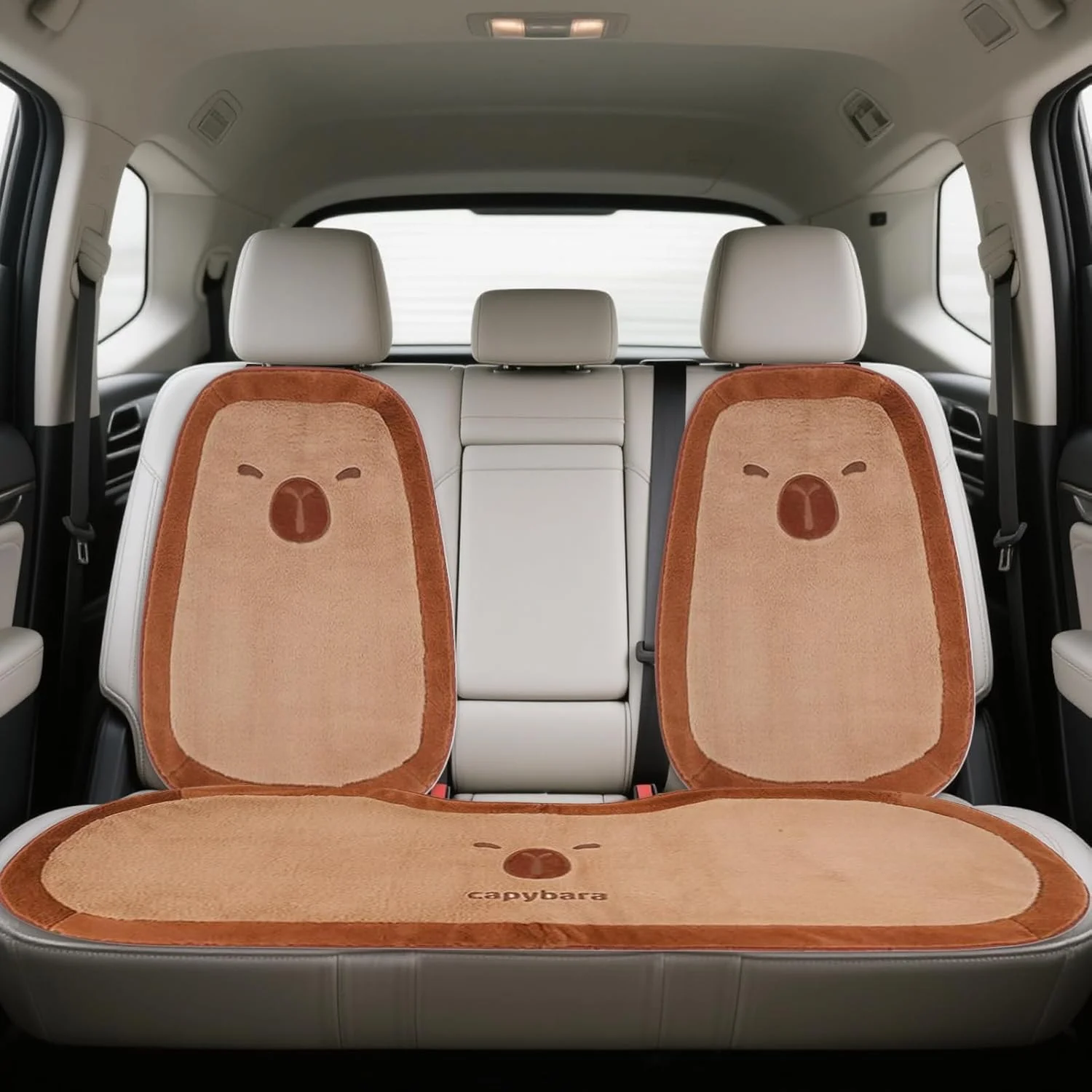بالشتک صندلی خودرو | روکش صندلی خودرو طرح کاپيبارا | پد صندلی راحت برای سفرهای جاده ای، رفت و آمد و استراحت، رانندگی طولانی مدت با کامیون و شاسی بلند