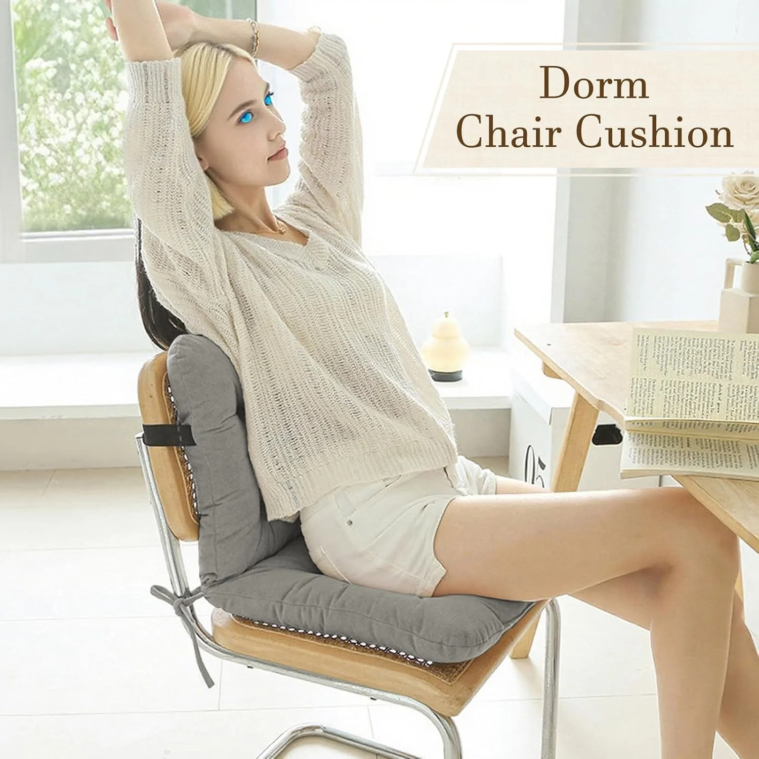 بالشتک صندلی برای صندلی‌ها - پد صندلی میز کار | پد نشیمنگاه پشتیبانی از کمر برای راحتی نشستن طولانی مدت در آپارتمان، اتاق خواب، اتاق نشیمن، اتاق غذاخوری، خوابگاه، استادیوم