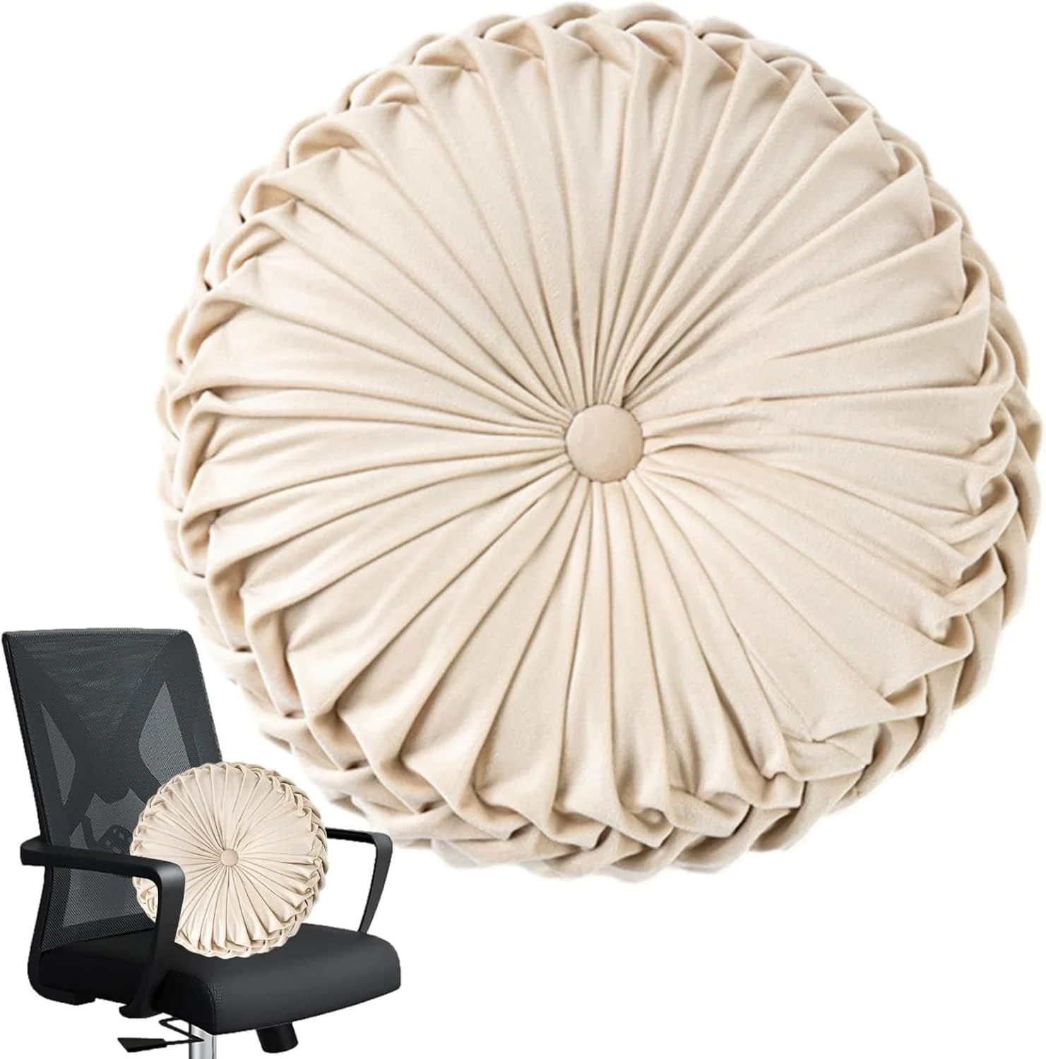 بالشتک های گرد | بالشتک گرد توپی مبل تاتامی، بالشتک مخملی پلیسه دار برای مبل، اتاق نشیمن، تخت، دفاتر، کاناپه و صندلی