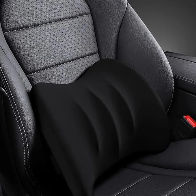 بالشتک پشتی طبی برای صندلی خودرو و اداری - فوم حافظه دار برای تسکین درد کمر (AF1 - مشکی)