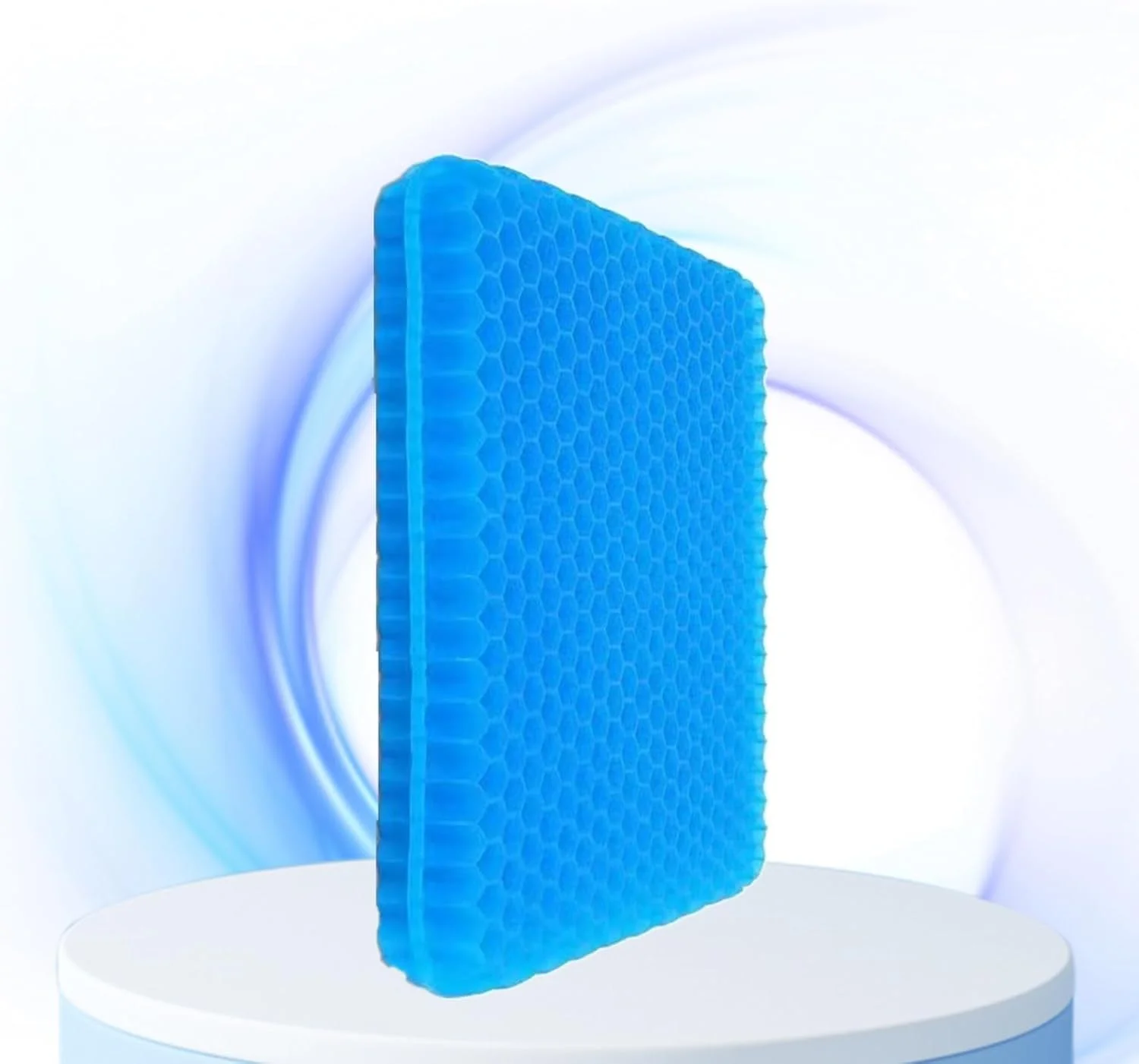 بالشتک ژله ای لانه زنبوری - پد کاهش فشار و پشتیبانی خنک کننده برای صندلی های اداری، خودرو و ویلچر - راحتی ارگونومیک با روکش ضد لغزش (متوسط - 3.5 سانتی متر ارتفاع)