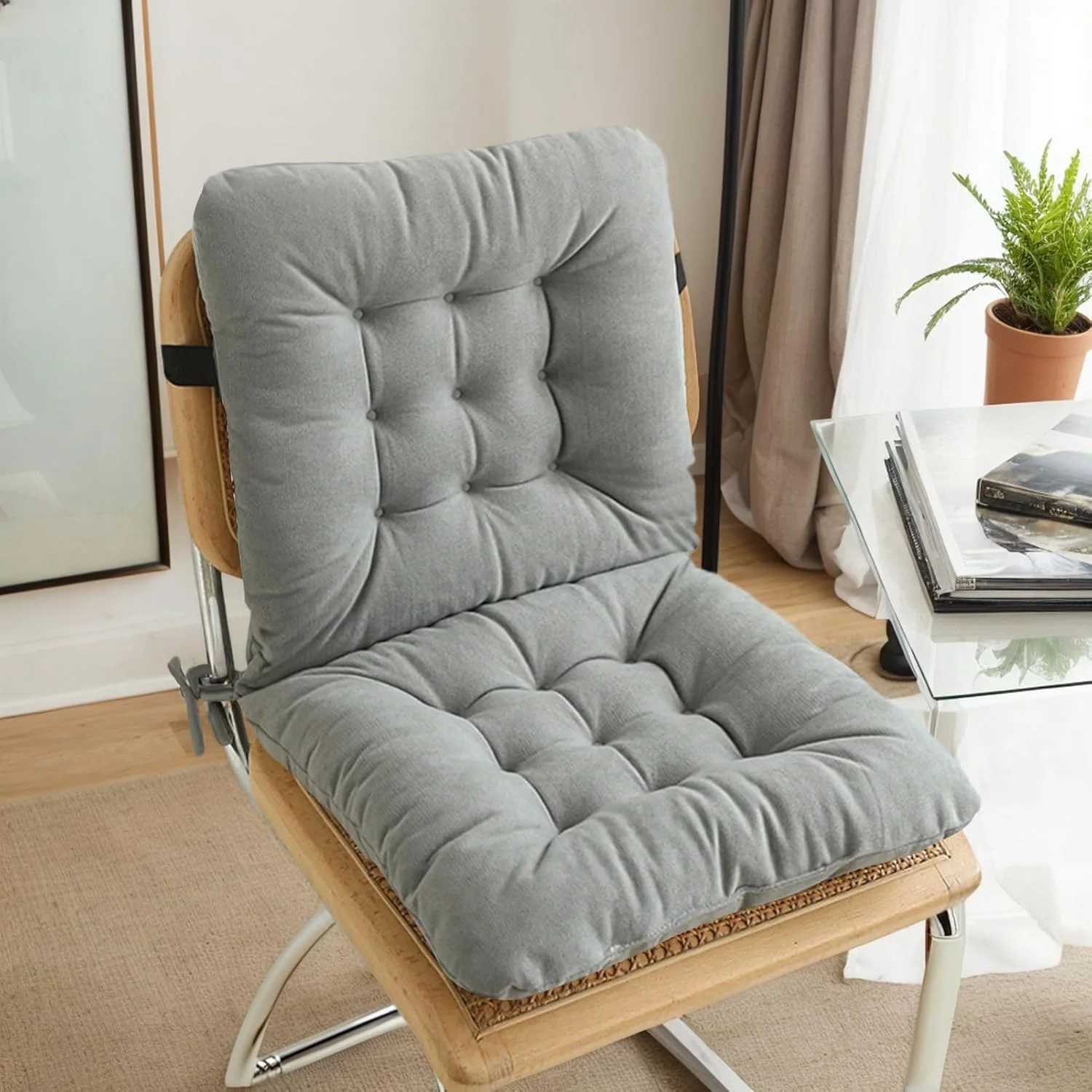 بالشتک صندلی | کوسن صندلی برای صندلی های آشپزخانه - پشتیبانی کمری ضد لغزش برای نشستن طولانی مدت در خوابگاه، آپارتمان، اتاق ناهار خوری، اتاق خواب، مناسب برای معلمان