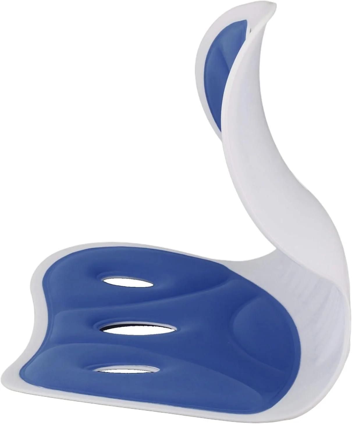 بالشتک پشتی کمری Asixxsix برای صندلی اداری، پشتی صندلی به شکل گلبرگ، بالشتک کمری راحت و ارگونومیک برای اصلاح وضعیت بدن و تسکین درد (آبی)