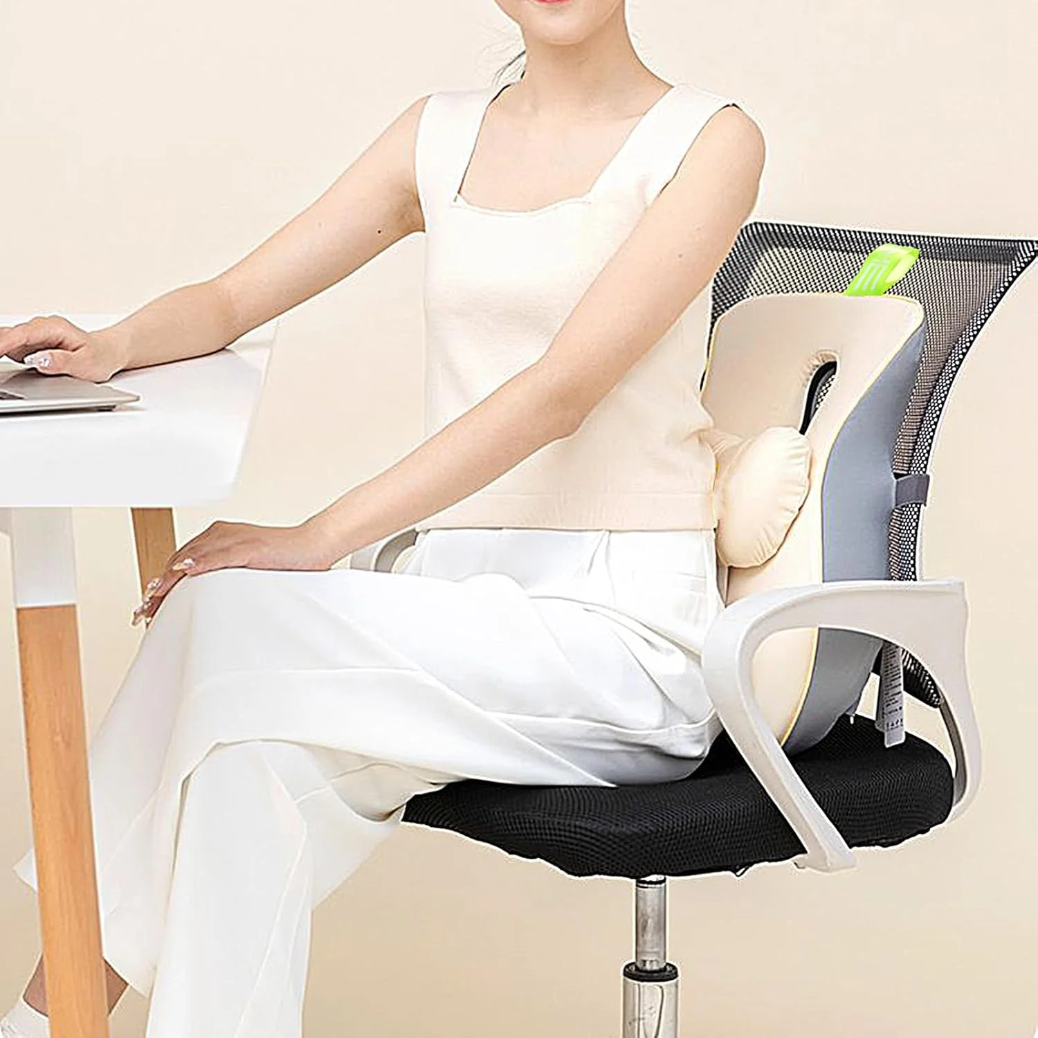 بالشتک پشتی طبی برای صندلی اداری | بالشتک گودی کمر ارگونومیک | کوسن صندلی قابل تنظیم برای دوران بارداری، مسافرت هوایی، ویلچر و نشستن های طولانی