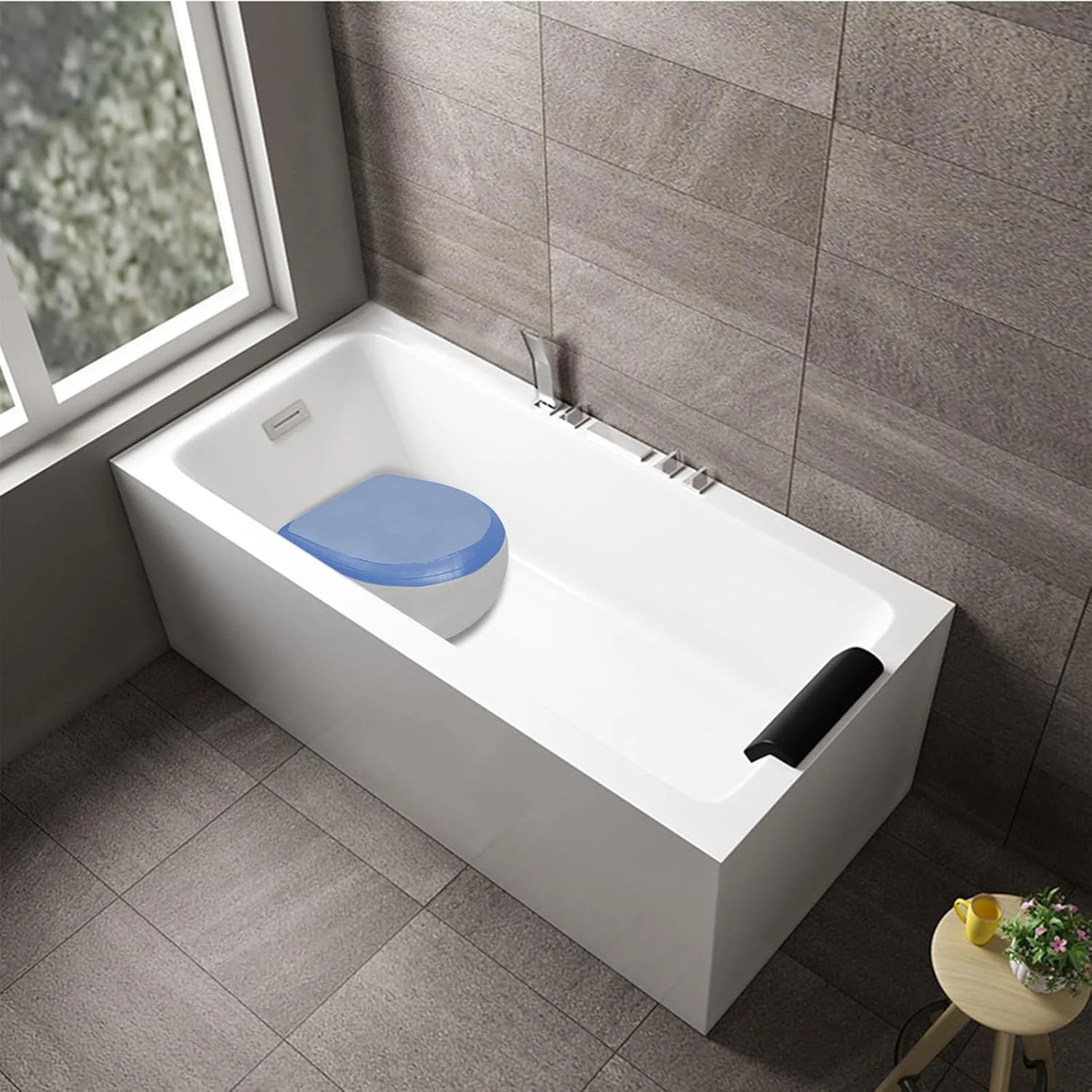 بالشتک صندلی بادی، صندلی ضخیم و پشتیبان بادی مسافرتی با زیره ضد لغزش - بالشتک قابل حمل توری هوا برای کمپینگ، هواپیما، میز کار، محل کار، رانندگی روزانه و ماشین