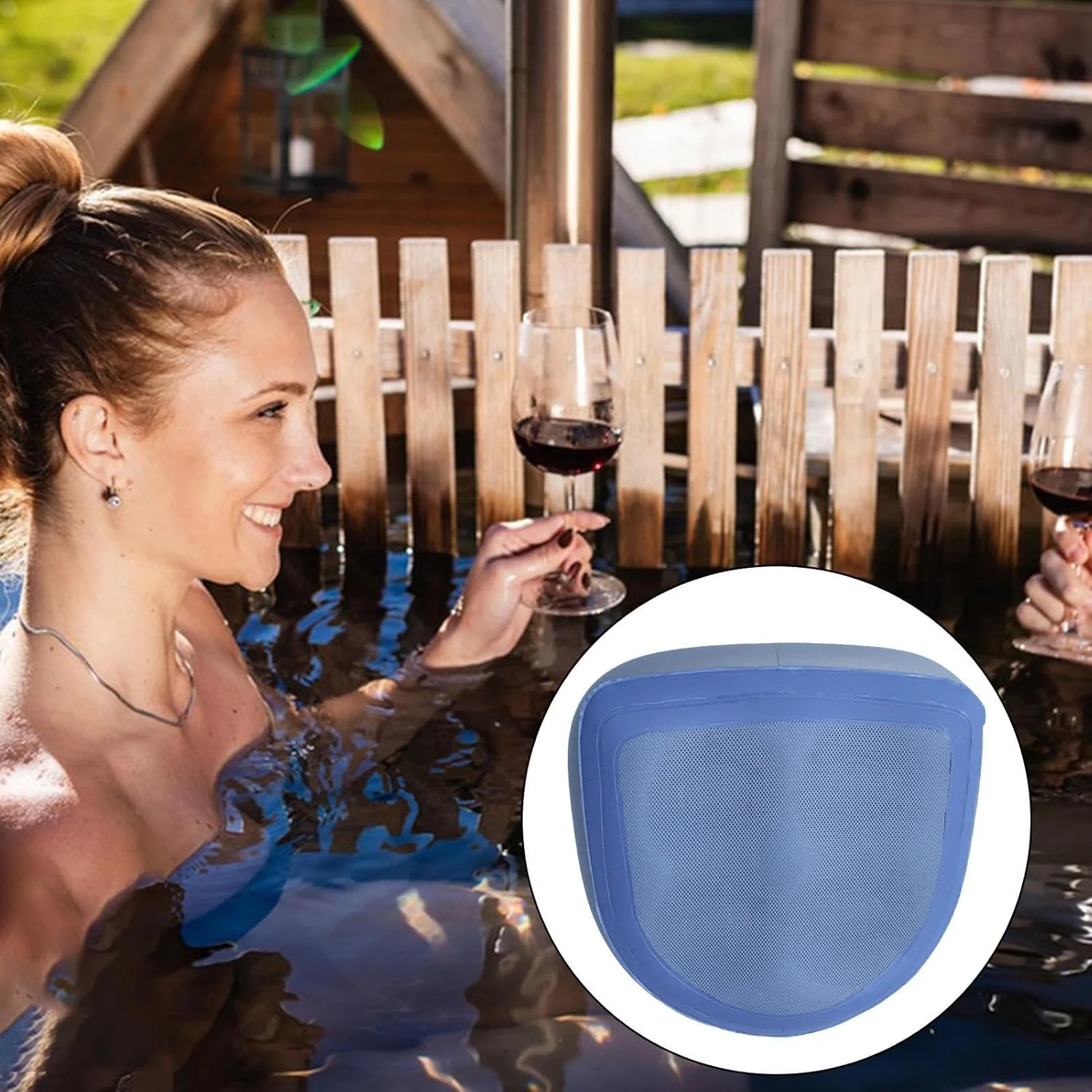 بالشتک صندلی بادی، صندلی ضخیم و پشتیبان بادی مسافرتی با زیره ضد لغزش - بالشتک قابل حمل توری هوا برای کمپینگ، هواپیما، میز کار، محل کار، رانندگی روزانه و ماشین