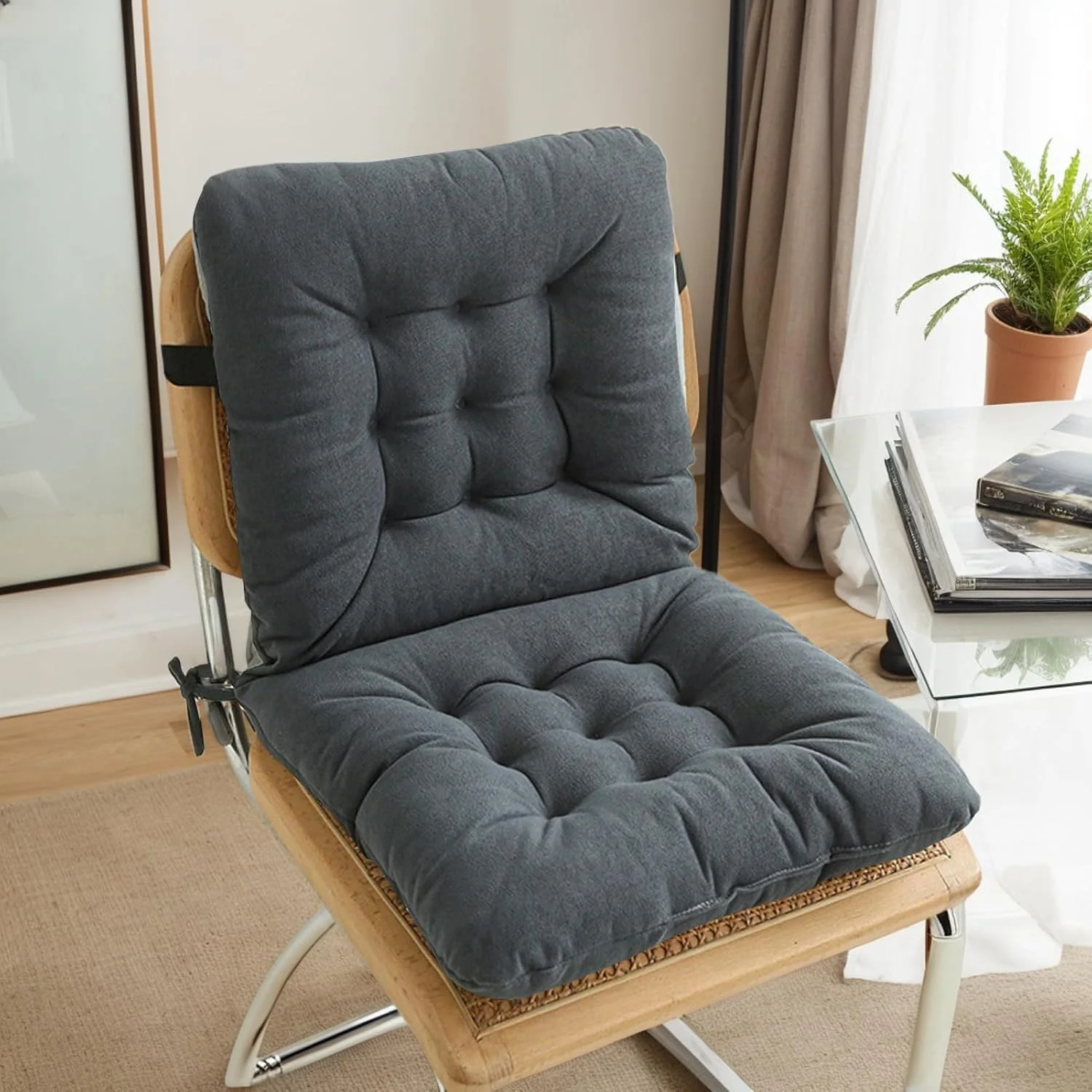 بالشتک صندلی اداری | پد صندلی میز کار | پد نشیمنگاه و پشتیبانی کمر برای راحتی در نشستن طولانی مدت مناسب آپارتمان، اتاق خواب، اتاق نشیمن، اتاق غذاخوری، خوابگاه، استادیوم