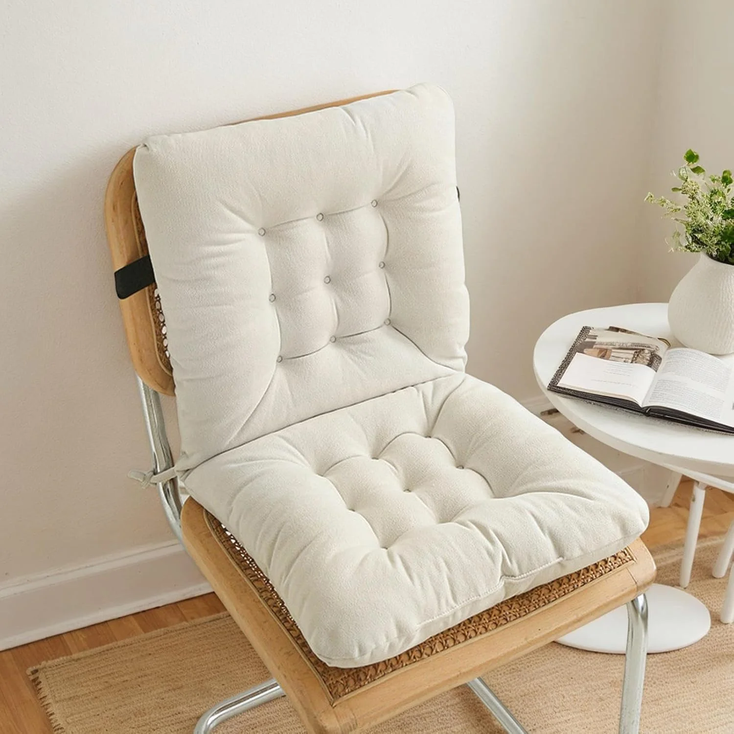 بالشتک صندلی اداری - بالشتک صندلی آشپزخانه، پد نشیمنگاه و پشتی کمر برای راحتی در نشستن طولانی مدت، مناسب آپارتمان، اتاق خواب، اتاق نشیمن، اتاق غذاخوری، خوابگاه، استادیوم