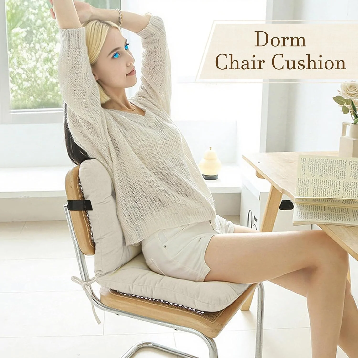 بالشتک صندلی اداری، پد صندلی میز، پشتیبانی کمری ضد لغزش برای نشستن طولانی مدت در خوابگاه، آپارتمان، اتاق ناهارخوری، اتاق خواب، معلم