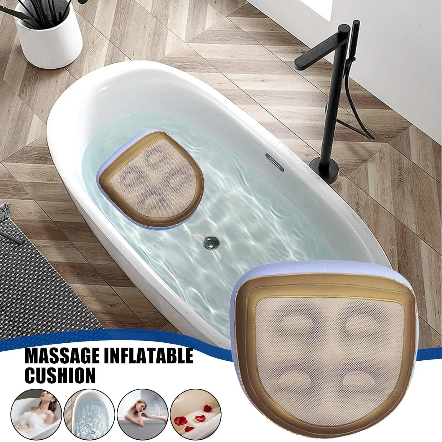 بالشتک صندلی بادی با فنجان مکش | بالشتک قابل حمل برای استفاده روزانه در ماشین، محل کار، مسافرت، خانه، میز، کمپینگ و هواپیما