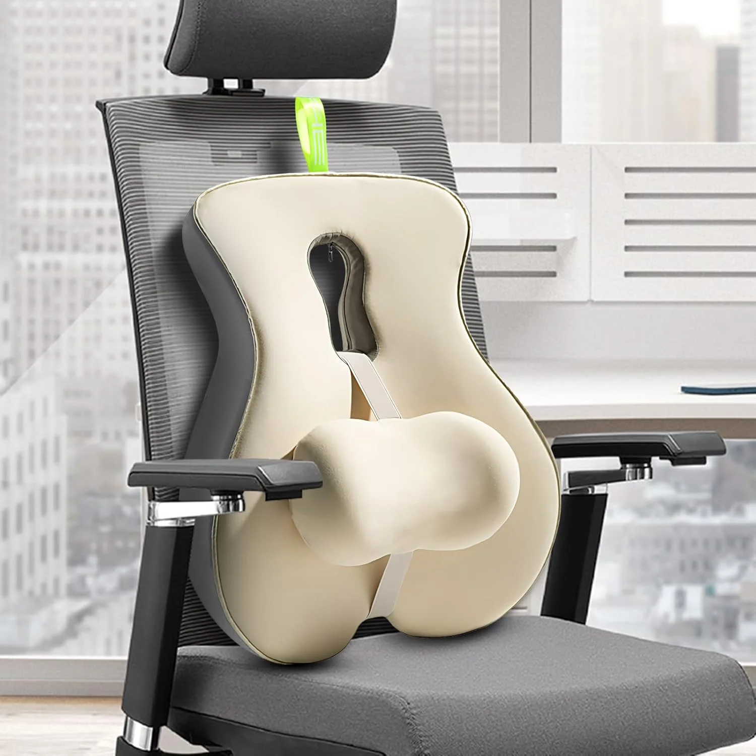 پشتی کمری | پشتی کمری خودرو ارگونومیک، اصلاح کننده قابل تنظیم برای نشستن، دوران بارداری، مسافرت هوایی، رانندگی طولانی