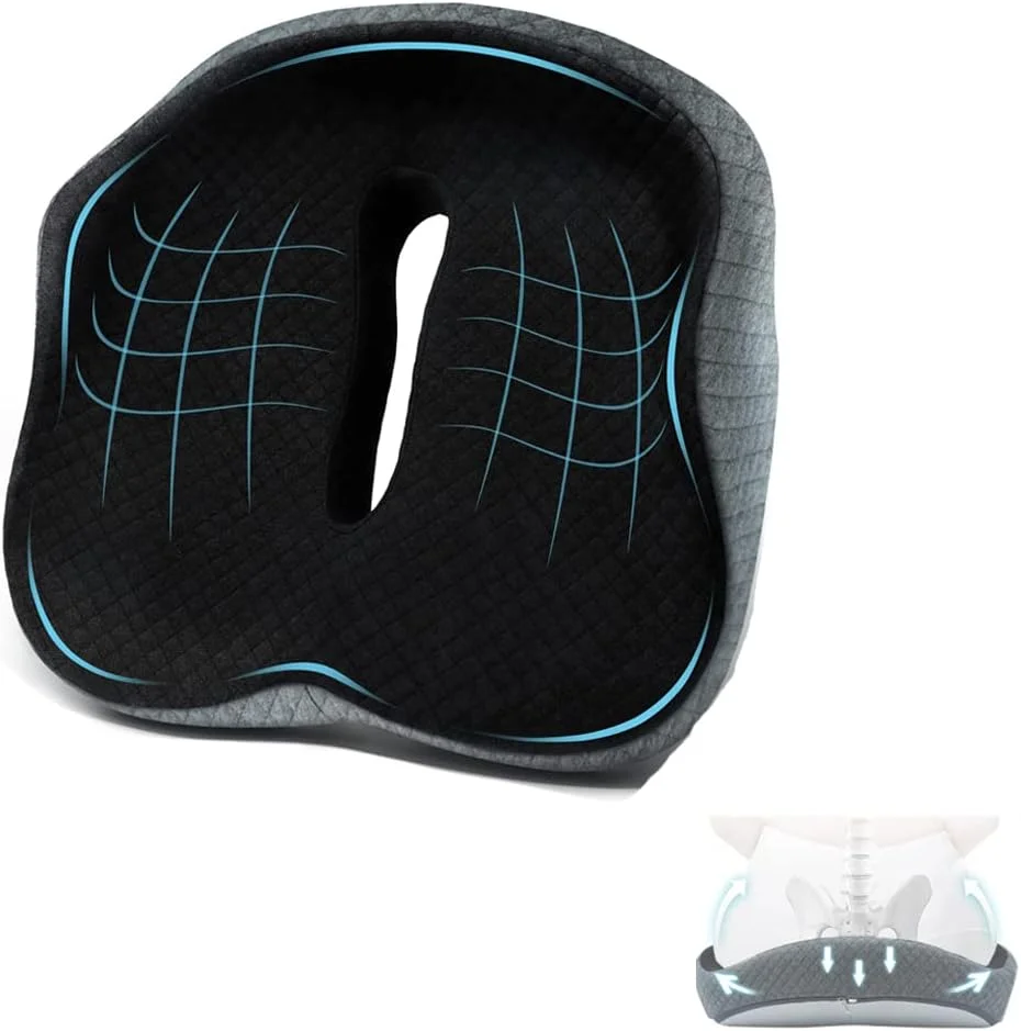 بالشتک صندلی بزرگ، بالشتک صندلی اداری با پوشش کامل سه بعدی - بالشتک فوم حافظه دار برای تسکین درد سیاتیک، بالشتک صندلی برای درد دنبالچه و کمر برای خانه، دفتر و ماشین (مشکی) بالشتک صندلی بزرگ، بالشتک صندلی اداری با پوشش کامل سه بعدی - بالشتک فوم حافظه دار برای تسکین درد سیاتیک، بالشتک صندلی برای درد دنبالچه و کمر برای خانه، دفتر و ماشین (مشکی)