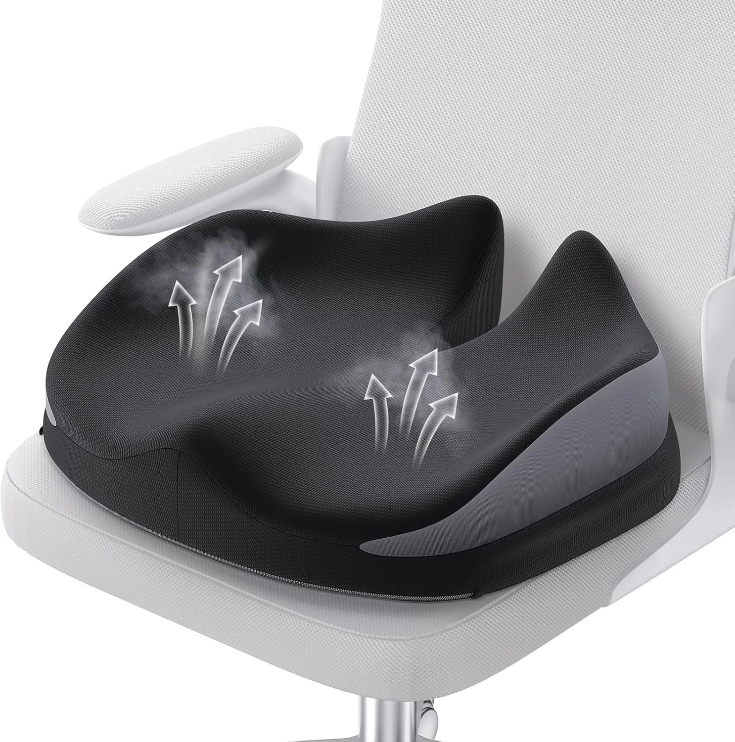 بالشتک صندلی بزرگ فوم حافظهدار برای صندلی اداری، بالشتک تسکین درد دنبالچه برای پشتیبانی از کمر، پد صندلی ضد لغزش برای میز کار، صندلی ماشین، ویلچر، سیاتیک، درد دنبالچه (مشکی) بالشتک صندلی بزرگ فوم حافظهدار برای صندلی اداری، بالشتک تسکین درد دنبالچه برای پشتیبانی از کمر، پد صندلی ضد لغزش برای میز کار، صندلی ماشین، ویلچر، سیاتیک، درد دنبالچه (مشکی)