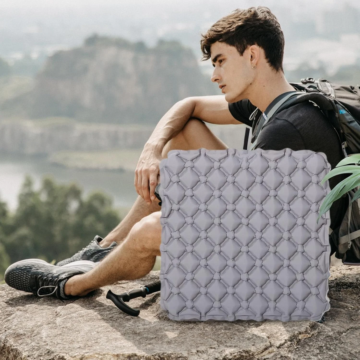 بالشتک بادی | پد تسکین دهنده قابل حمل برای نشستن، مناسب میز کار، خوابگاه، رانندگان کامیون، محل کار، مسافرت و کمپینگ