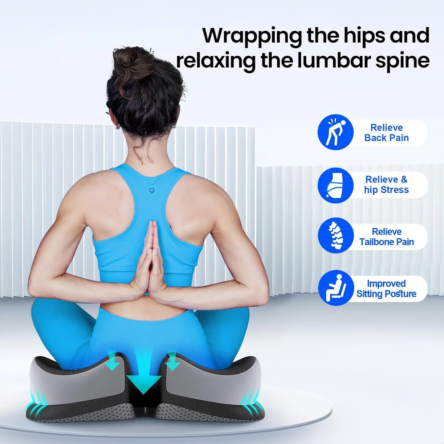 بالشتک صندلی بزرگ فوم حافظهدار برای صندلی اداری، بالشتک تسکین درد دنبالچه برای پشتیبانی از کمر، پد صندلی ضد لغزش برای میز کار، صندلی ماشین، ویلچر، سیاتیک، درد دنبالچه (مشکی) بالشتک صندلی بزرگ فوم حافظهدار برای صندلی اداری، بالشتک تسکین درد دنبالچه برای پشتیبانی از کمر، پد صندلی ضد لغزش برای میز کار، صندلی ماشین، ویلچر، سیاتیک، درد دنبالچه (مشکی)