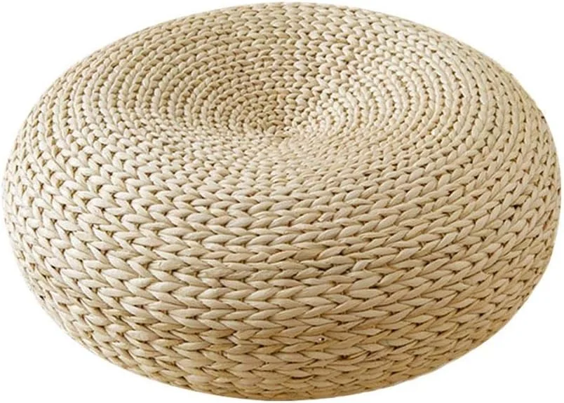 کوسن حصیری دست ساز، بافته شده با دست تاتامی، کوسن نشیمن، مناسب اتاق نشیمن و اتاق خواب