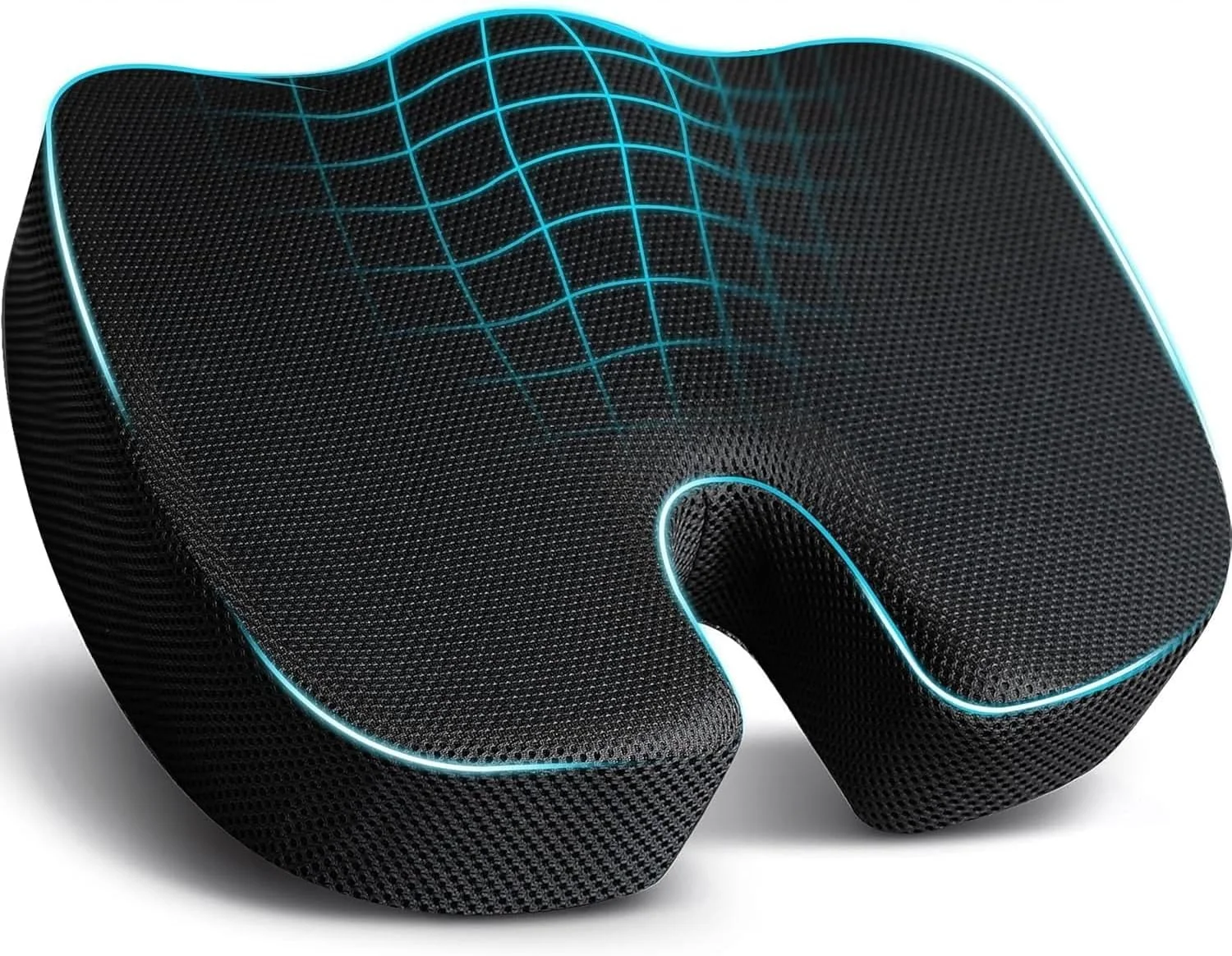 بالشتک صندلی طبی مموری فوم لیموس - پد دنبالچه ضد لغزش برای تسکین درد سیاتیک و دنبالچه - بالشتک صندلی ارگونومیک برای استفاده در دفتر، ماشین، میز و ویلچر (مشکی) بالشتک صندلی طبی مموری فوم لیموس - پد دنبالچه ضد لغزش برای تسکین درد سیاتیک و دنبالچه - بالشتک صندلی ارگونومیک برای استفاده در دفتر، ماشین، میز و ویلچر (مشکی)