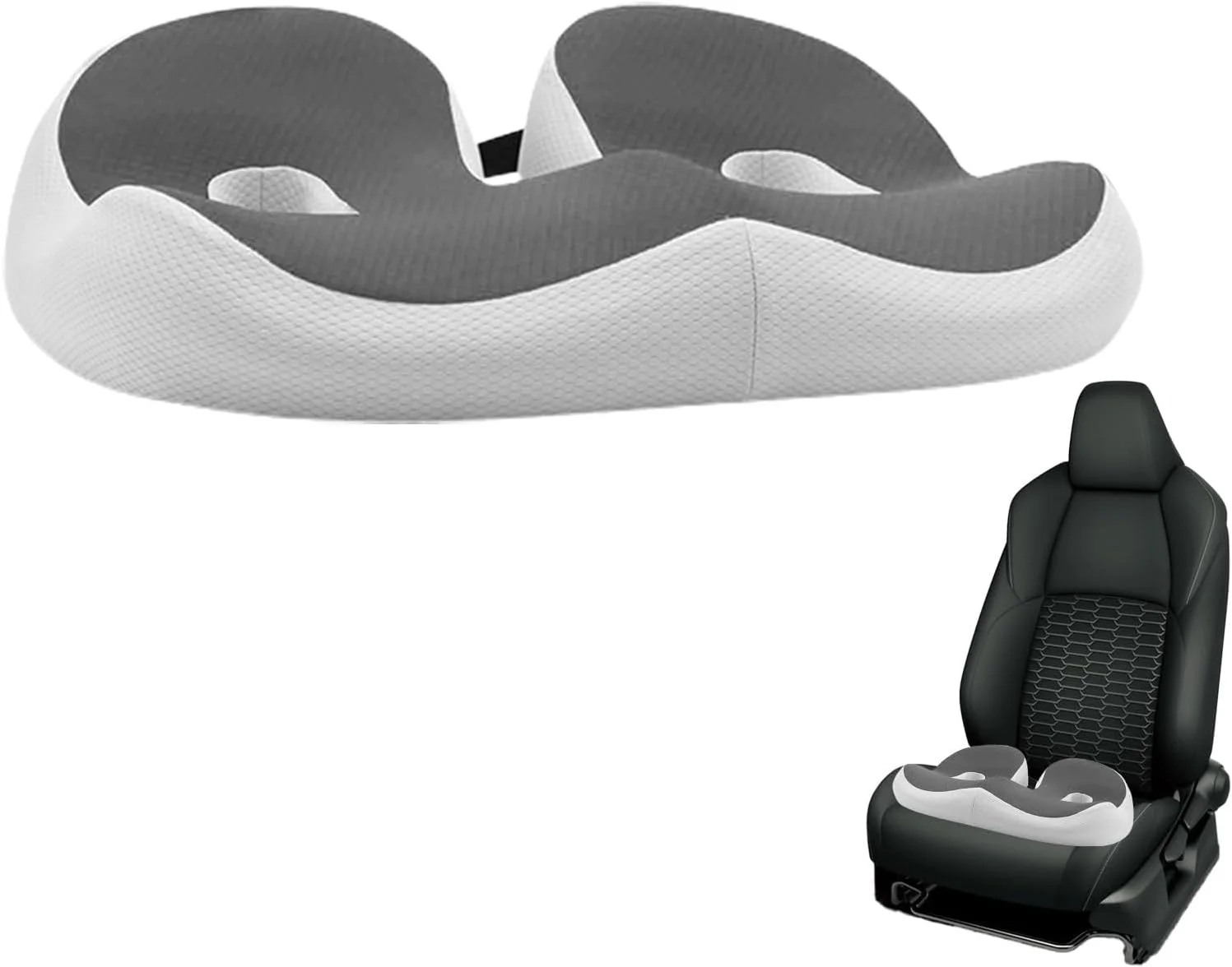 بالشتک فومی برای نشستن طولانی مدت - بالشتک فومی صندلی خودرو با طراحی برش خورده، راحت، ضد لغزش برای کارگران، دانشجویان، مناسب برای مطالعه، یادگیری و رانندگی با روکش قابل جابجایی بالشتک فومی برای نشستن طولانی مدت - بالشتک فومی صندلی خودرو با طراحی برش خورده، راحت، ضد لغزش برای کارگران، دانشجویان، مناسب برای مطالعه، یادگیری و رانندگی با روکش قابل جابجایی