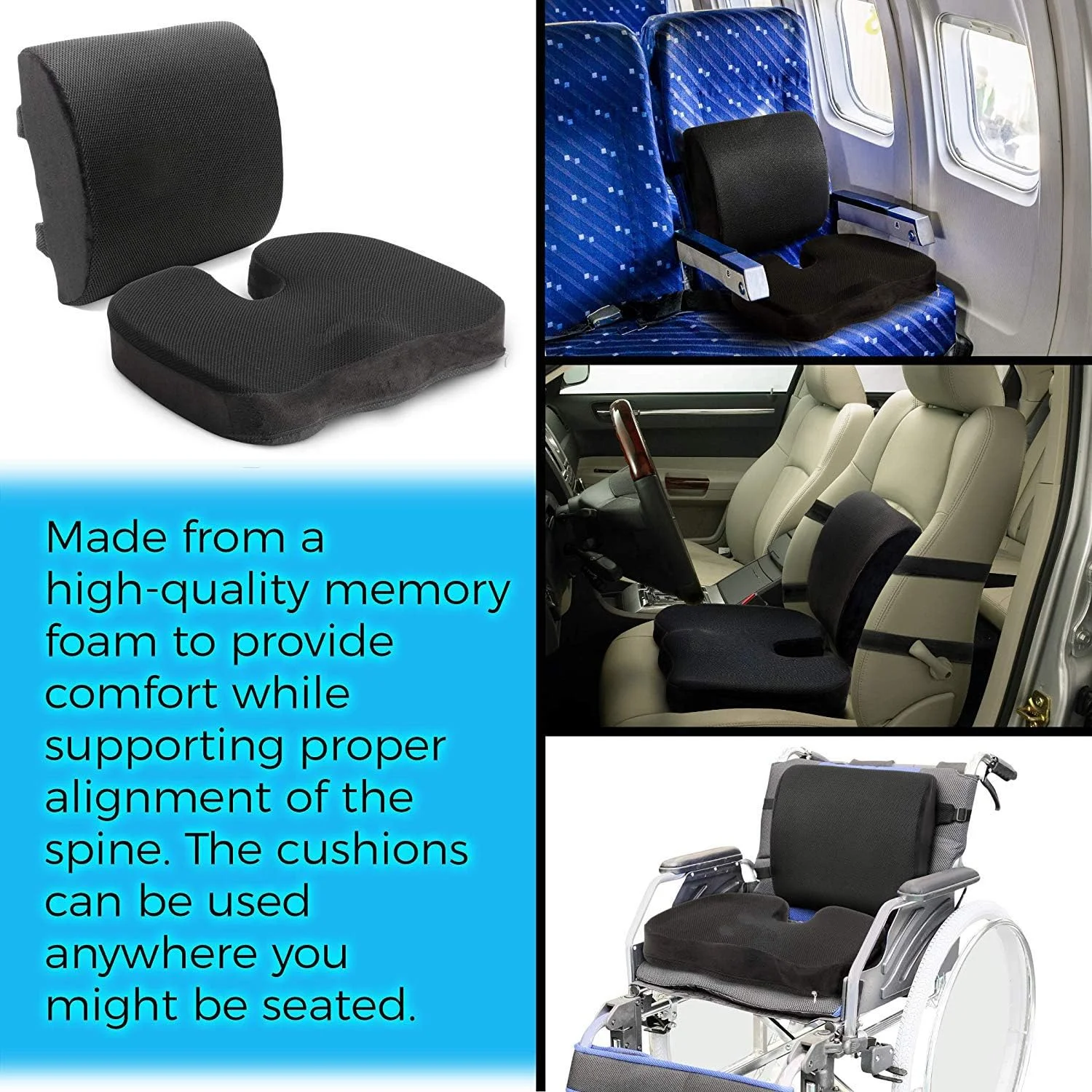 بالشتک صندلی راحتی لیتل سان - بالشتک استخوانی غیر لغزنده ارتوپدی 100% فوم حافظه دار برای درد دنبالچه - بالشتک برای صندلی اداری صندلی ماشین - تسکین درد کمر و سیاتیک (بالشتک صندلی و پشتی) بالشتک صندلی راحتی لیتل سان - بالشتک استخوانی غیر لغزنده ارتوپدی 100% فوم حافظه دار برای درد دنبالچه - بالشتک برای صندلی اداری صندلی ماشین - تسکین درد کمر و سیاتیک (بالشتک صندلی و پشتی)