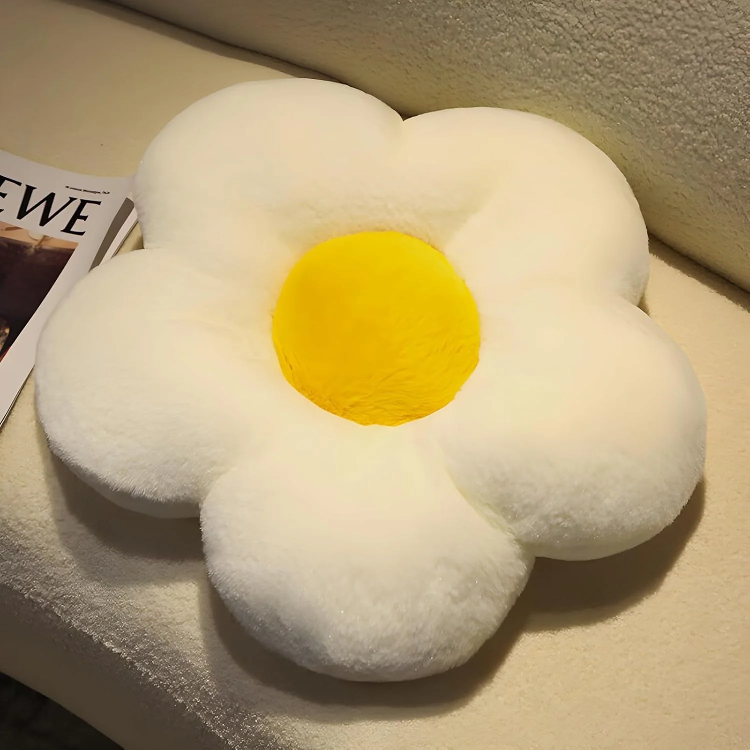 کوسن آفتابگردان دوست داشتنی، کوسن بادی، کوسن مبل، تکیه گاه خودرو، 50 سانتیمتر (سفید، بزرگ)