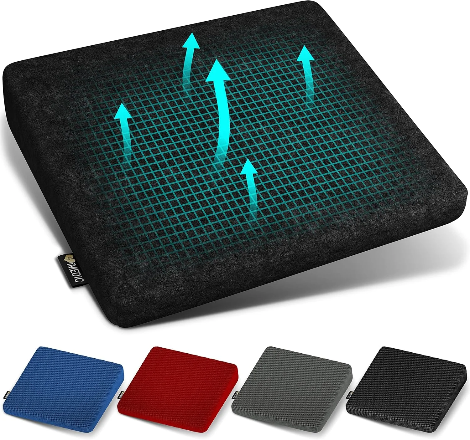 بالشتک گوه ای فوم حافظه دار مدیپاق برای پشتیبانی از کمر، اصلاح وضعیت بدن، تسکین درد و افزایش ارتفاع - پد صندلی ارتوپدی - روکش توری سه بعدی قابل شستشو و تنفس - با زیره ضد لغزش - مخمل مشکی بالشتک گوه ای فوم حافظه دار مدیپاق برای پشتیبانی از کمر، اصلاح وضعیت بدن، تسکین درد و افزایش ارتفاع - پد صندلی ارتوپدی - روکش توری سه بعدی قابل شستشو و تنفس - با زیره ضد لغزش - مخمل مشکی