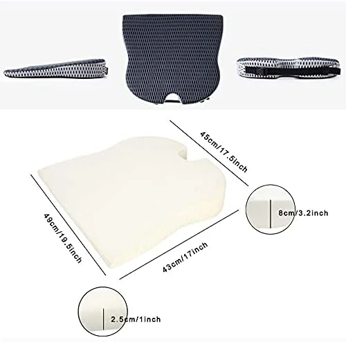 بالشتک صندلی گوه ای خودرو YJWAN برای صندلی راننده خودرو، صندلی اداری، ویلچر، پشتیبانی از دنبالچه و تسکین درد استخوان دنبالچه، بالشتک صندلی فوم حافظه دار بالشتک صندلی گوه ای خودرو YJWAN برای صندلی راننده خودرو، صندلی اداری، ویلچر، پشتیبانی از دنبالچه و تسکین درد استخوان دنبالچه، بالشتک صندلی فوم حافظه دار