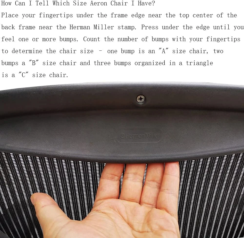 پد پشتی کمری جایگزین M.one برای صندلی اداری کلاسیک Aeron هرمان میلر - گرافیت/مشکی - سایز B