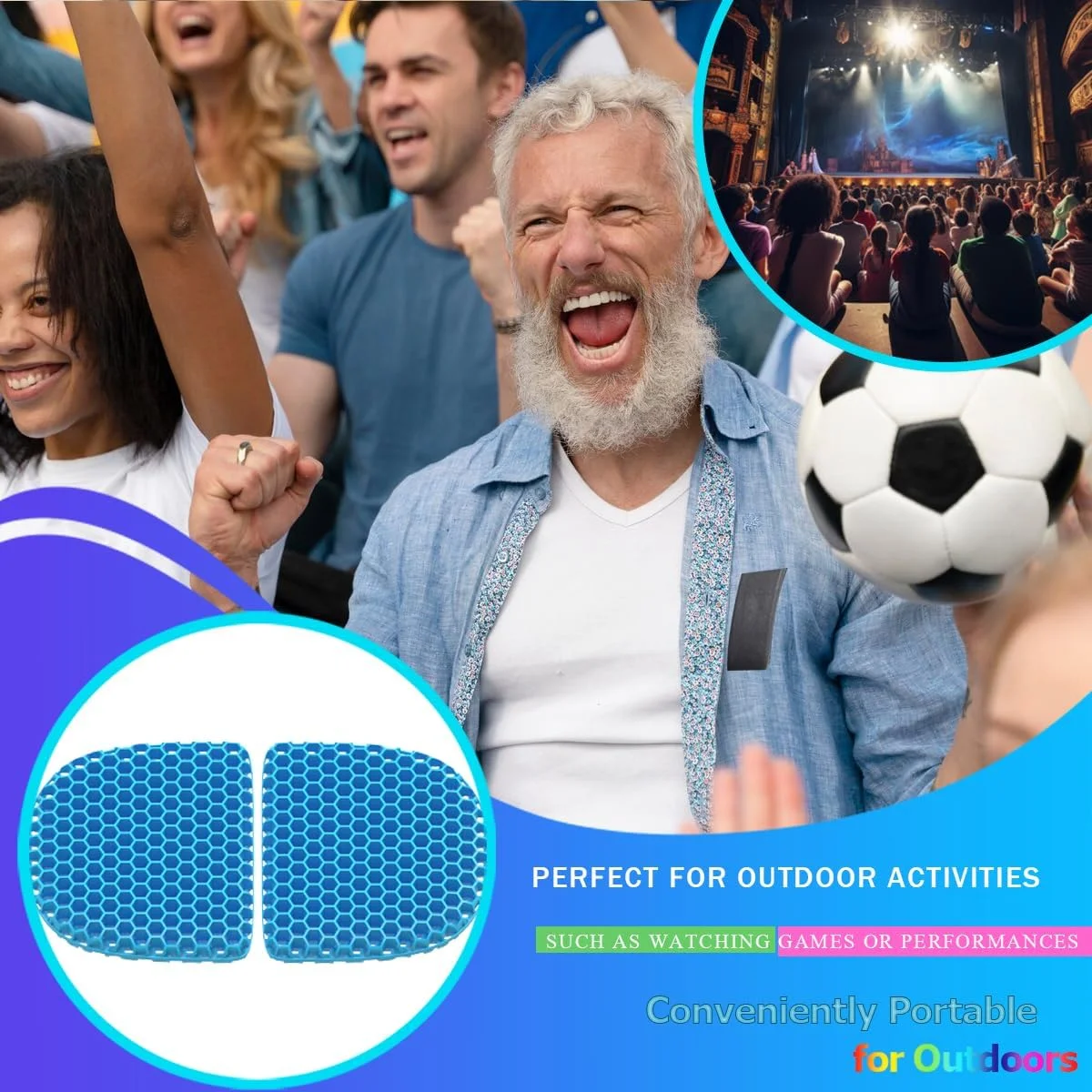 بالشتک صندلی تاشو کوچک با ضخامت 2.3 سانتی متر، بالشتک صندلی ژل خنک کننده قابل حمل برای کاهش فشار، بالشتک صندلی سبک برای مسافرت، تاشو برای نگهداری آسان بالشتک صندلی تاشو کوچک با ضخامت 2.3 سانتی متر، بالشتک صندلی ژل خنک کننده قابل حمل برای کاهش فشار، بالشتک صندلی سبک برای مسافرت، تاشو برای نگهداری آسان