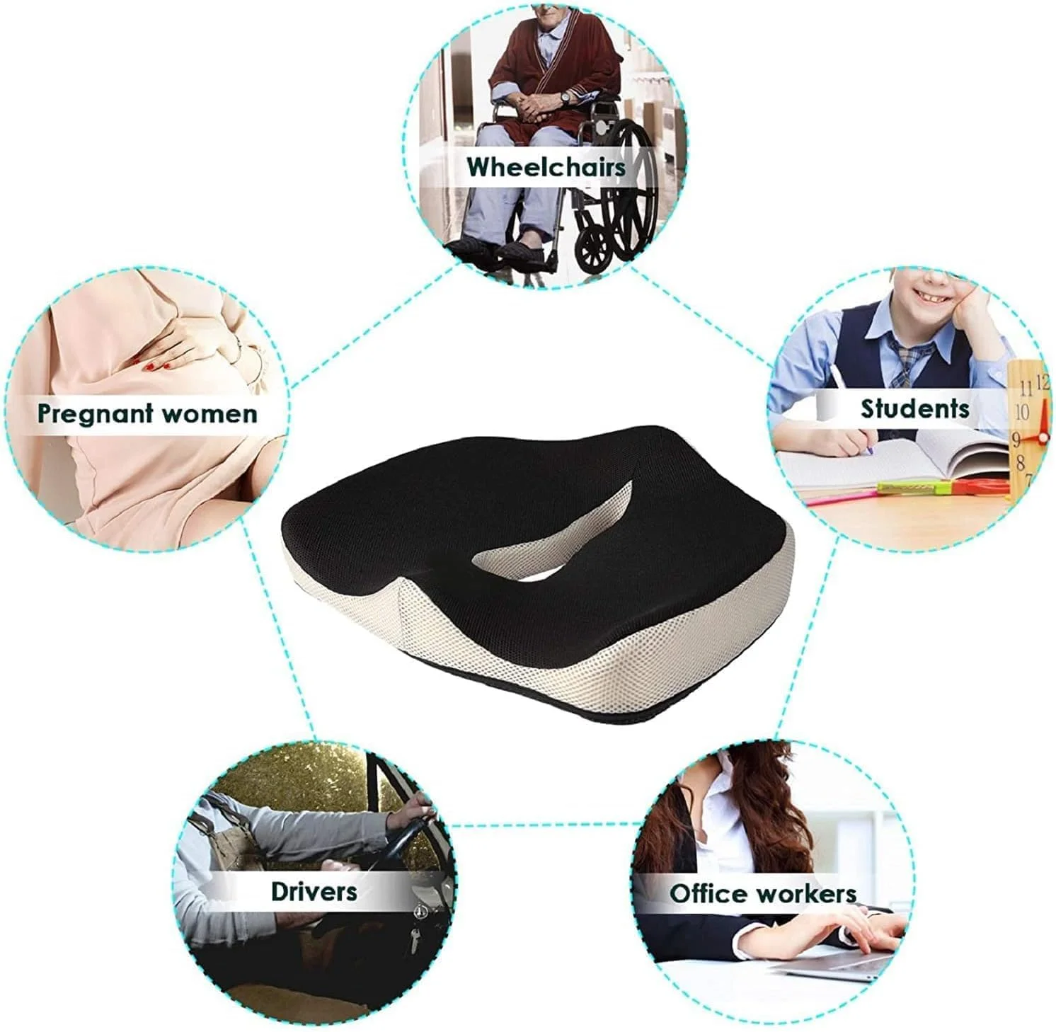 بالشتک صندلی فوم حافظهدار با پشتیبانی کمری - طراحی ارگونومیک برای دنبالچه، تسکین سیاتیک، هموروئید، استخوان دنباله و کمردرد - روکش قابل شستشو - ایده آل برای صندلی ها، صندلی ماشین، ویلچر، صندلی های تکیه دار بالشتک صندلی فوم حافظهدار با پشتیبانی کمری - طراحی ارگونومیک برای دنبالچه، تسکین سیاتیک، هموروئید، استخوان دنباله و کمردرد - روکش قابل شستشو - ایده آل برای صندلی ها، صندلی ماشین، ویلچر، صندلی های تکیه دار