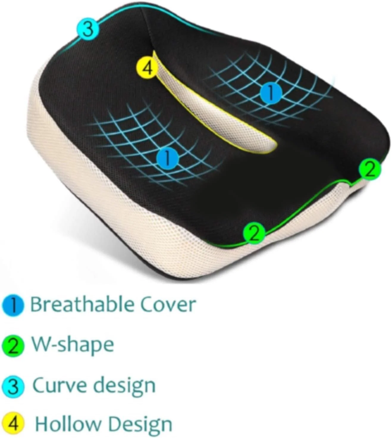 بالشتک صندلی فوم حافظهدار با پشتیبانی کمری - طراحی ارگونومیک برای دنبالچه، تسکین سیاتیک، هموروئید، استخوان دنباله و کمردرد - روکش قابل شستشو - ایده آل برای صندلی ها، صندلی ماشین، ویلچر، صندلی های تکیه دار بالشتک صندلی فوم حافظهدار با پشتیبانی کمری - طراحی ارگونومیک برای دنبالچه، تسکین سیاتیک، هموروئید، استخوان دنباله و کمردرد - روکش قابل شستشو - ایده آل برای صندلی ها، صندلی ماشین، ویلچر، صندلی های تکیه دار