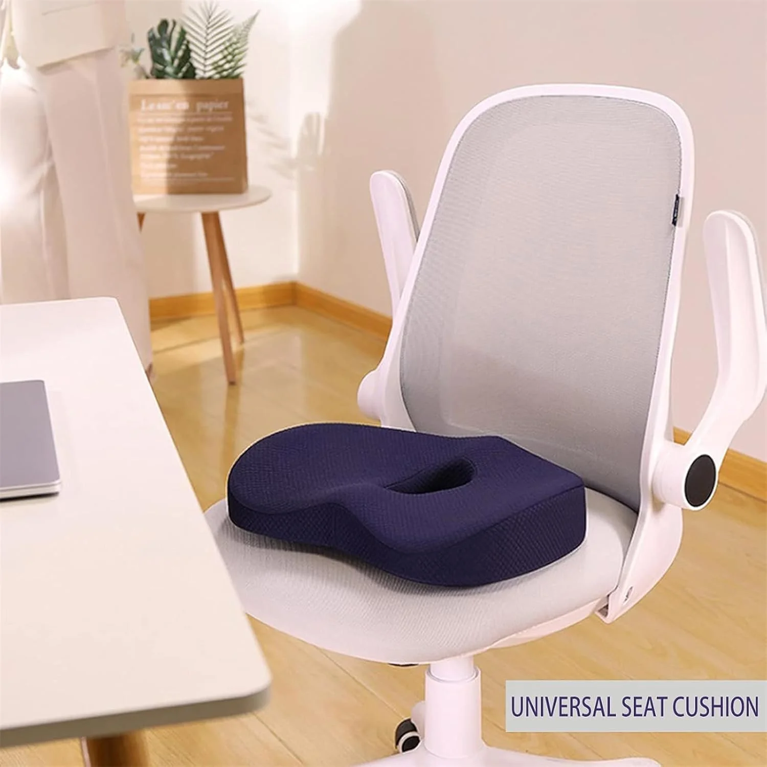 بالشتک صندلی MOTIM برای صندلی اداری، فوم حافظه دار 100%، بالشتک نشیمنگاه برای استخوان دنبالچه، مناسب صندلی اداری، صندلی ماشین، سرمه ای