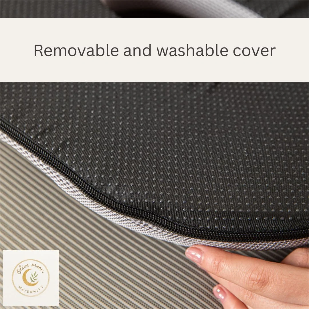 بالشتک دونات بارداری زیتون مون | بالش نشیمن دوران بارداری و بعد از زایمان برای دنبالچه، هموروئید و بهبودی پس از زایمان | فوم حافظه دار با روکش قابل شستشو