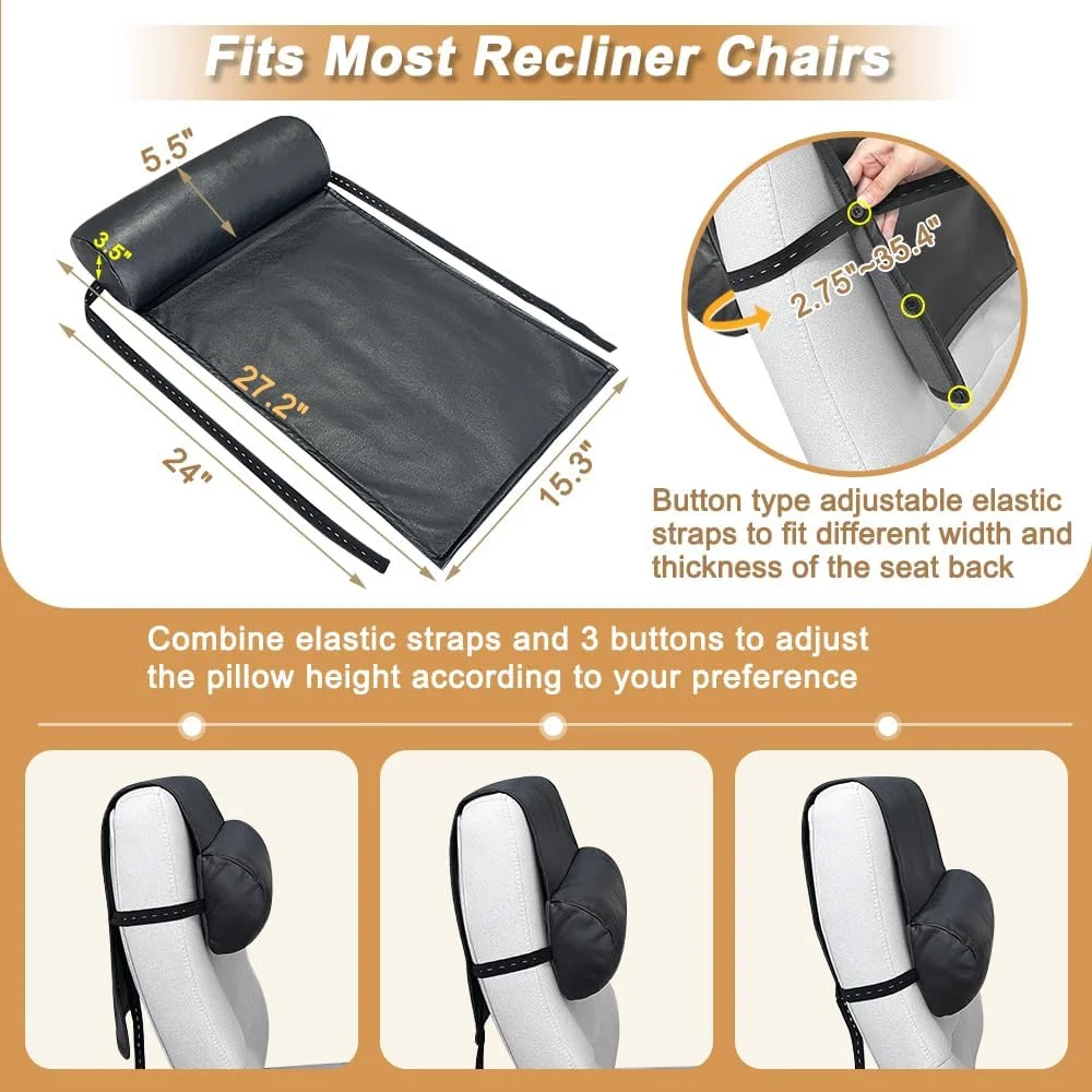 بالشتک تکیهگاهی Mybow برای استراحت سر، بالشتکهای چرمی قابل تنظیم برای پشتیبانی، ایدهآل برای صندلیهای اداری، مبلها و صندلیهای تکیهگاهی، ارائه راحتی برای سر و گردن. بالشتک تکیهگاهی Mybow برای استراحت سر، بالشتکهای چرمی قابل تنظیم برای پشتیبانی، ایدهآل برای صندلیهای اداری، مبلها و صندلیهای تکیهگاهی، ارائه راحتی برای سر و گردن.